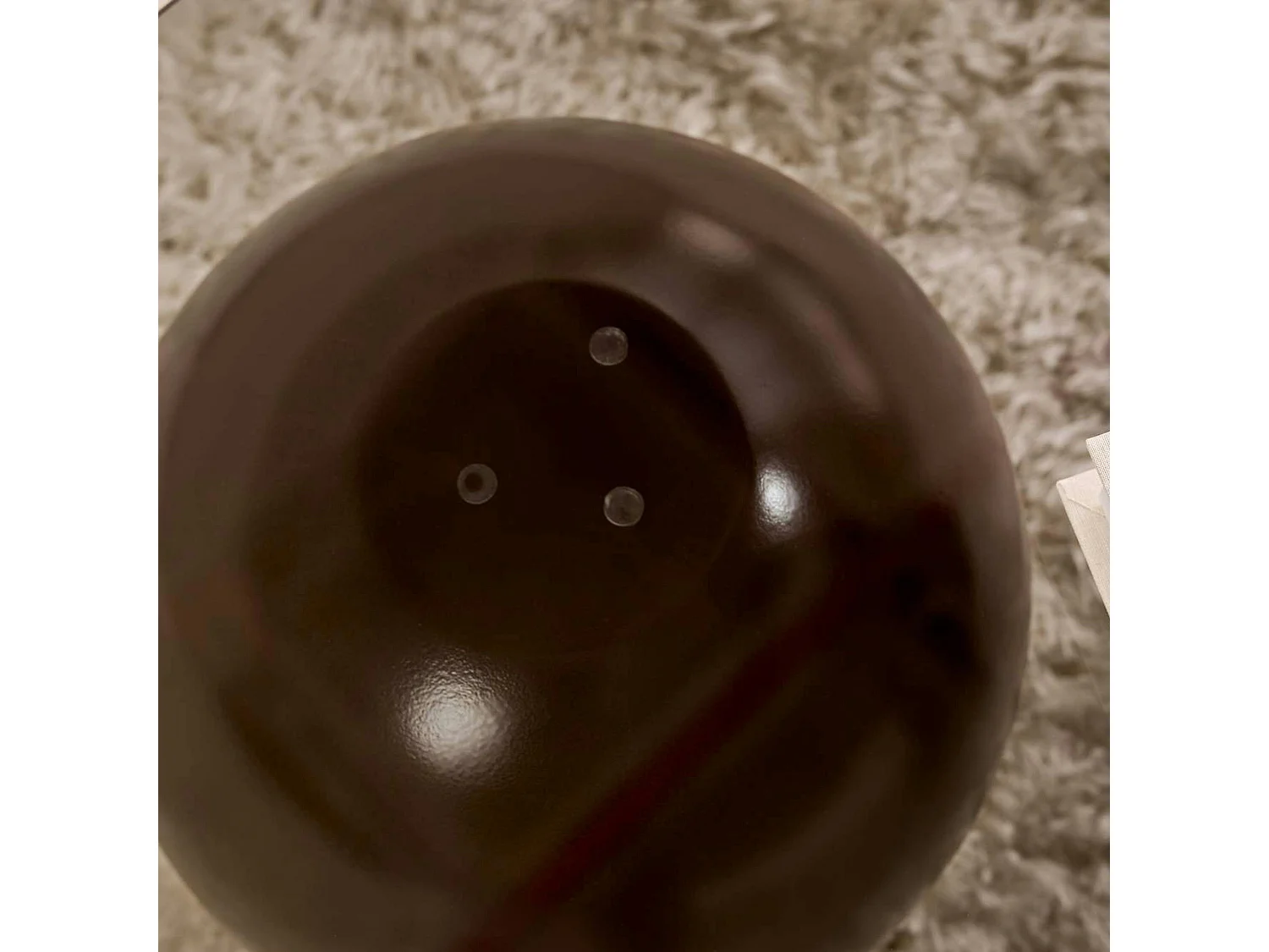 Table basse ronde verre fumé 3 pieds boule KOCHI