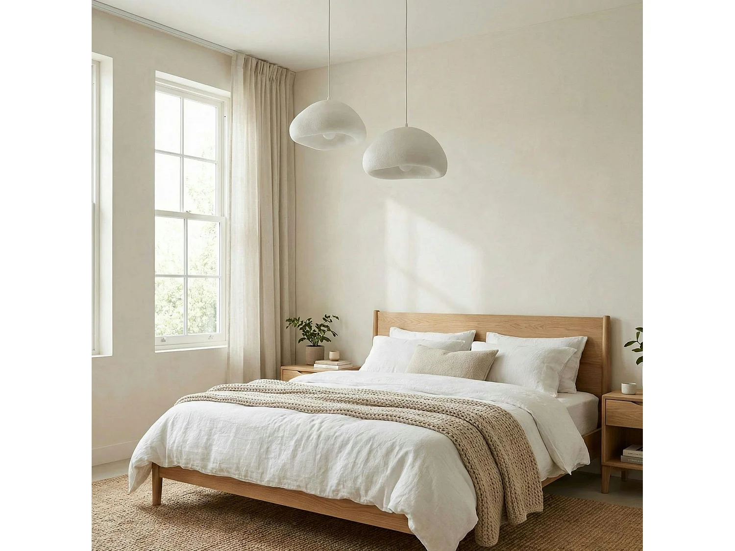 Suspension blanche design organique 2 abat-jour 74 cm NOXIS