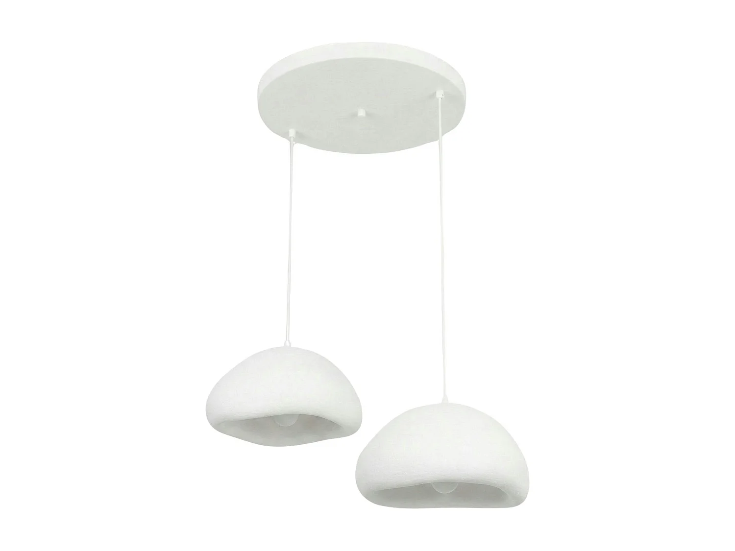 Suspension blanche design organique 2 abat-jour 74 cm NOXIS
