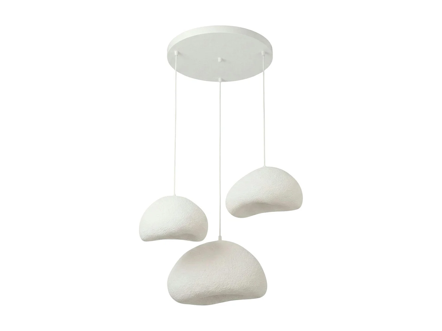 Suspension blanche étagée 3 abat-jour 82 cm NOXIS