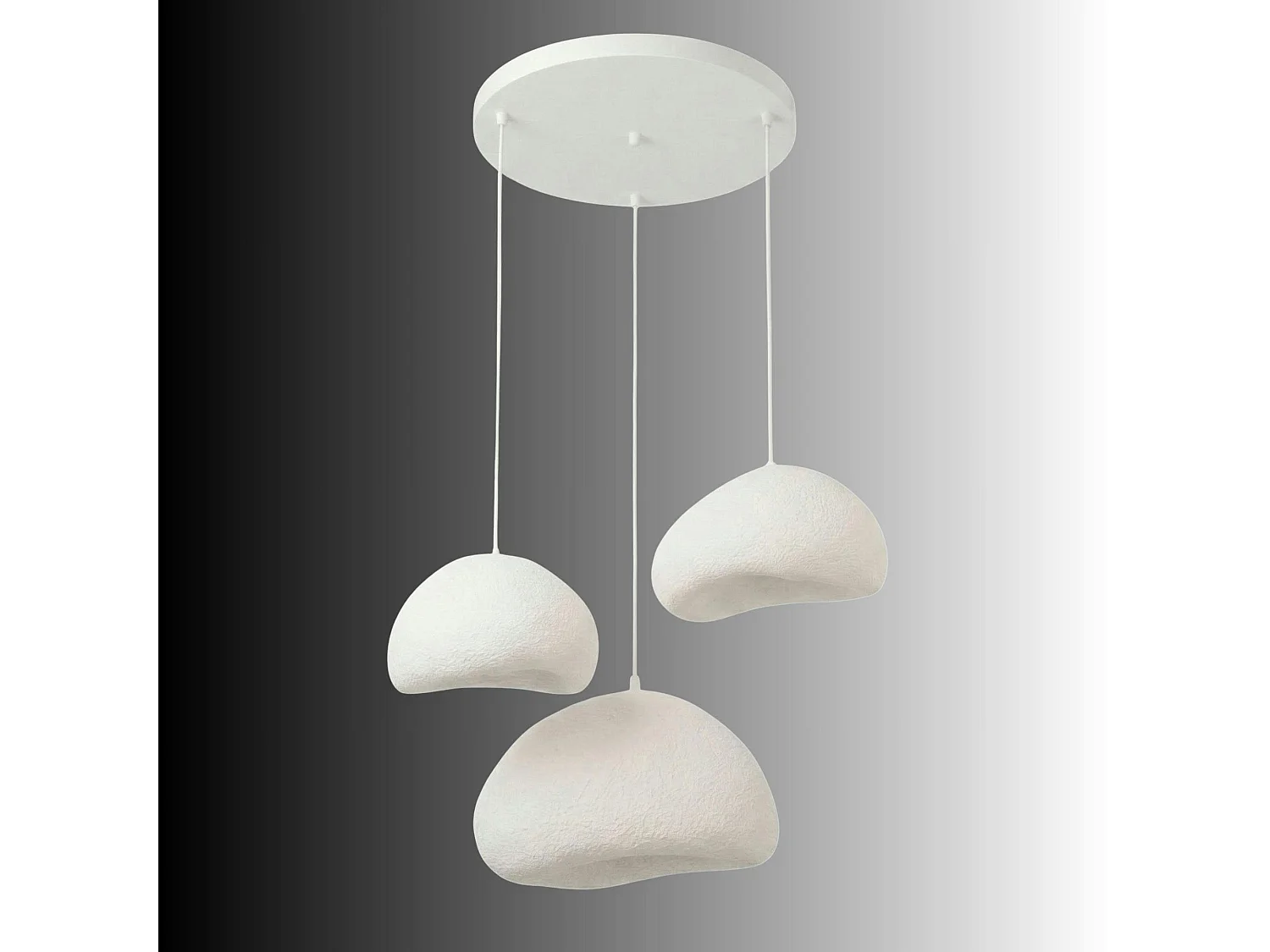 Suspension blanche étagée 3 abat-jour 82 cm NOXIS