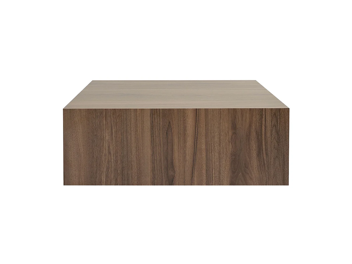 Table Basse en MDF "Prizma" - 90 x 90 x 35 cm - Noyer