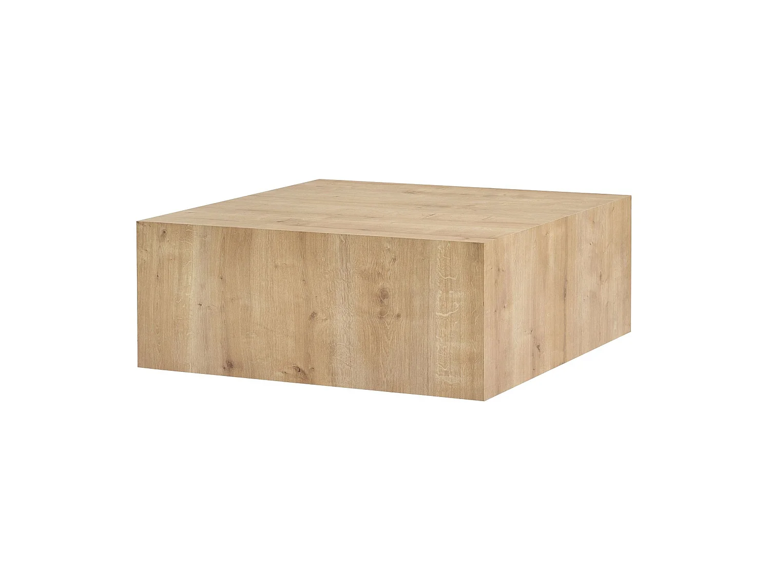 Table Basse en MDF "Prizma" - 90 x 90 x 35 cm - Chêne Saphir