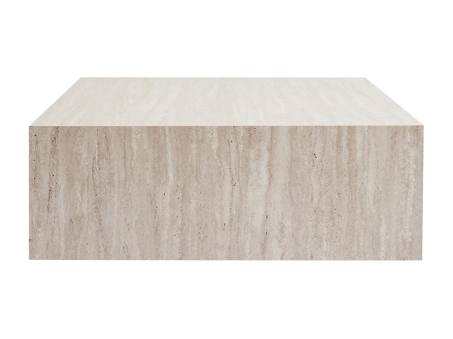 Table Basse en MDF "Prizma" - 90 x 90 x 35 cm - Travertin