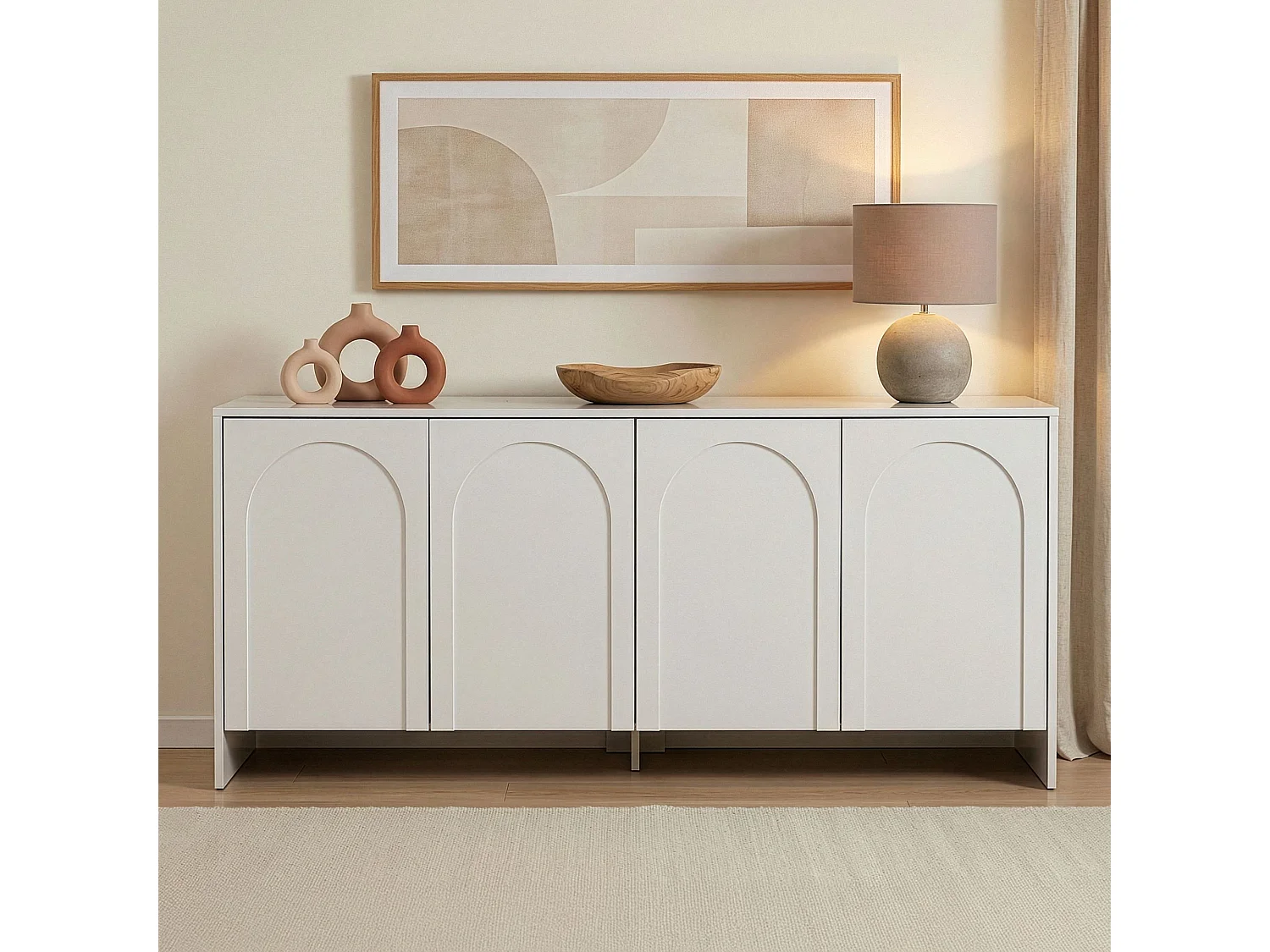 Buffet en bois "Arlen" - 180 x 45 x 80 cm - Blanc
