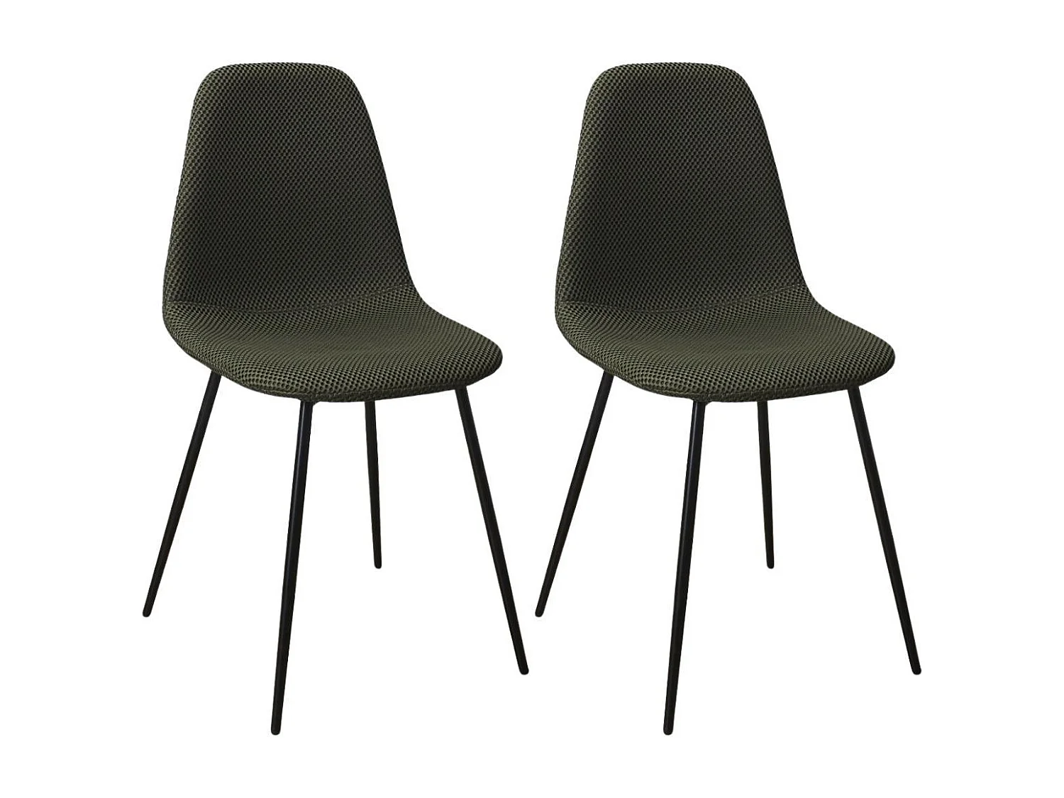 Lot de 2 chaises en tissu texturé maille 3D gris - ELECTRON