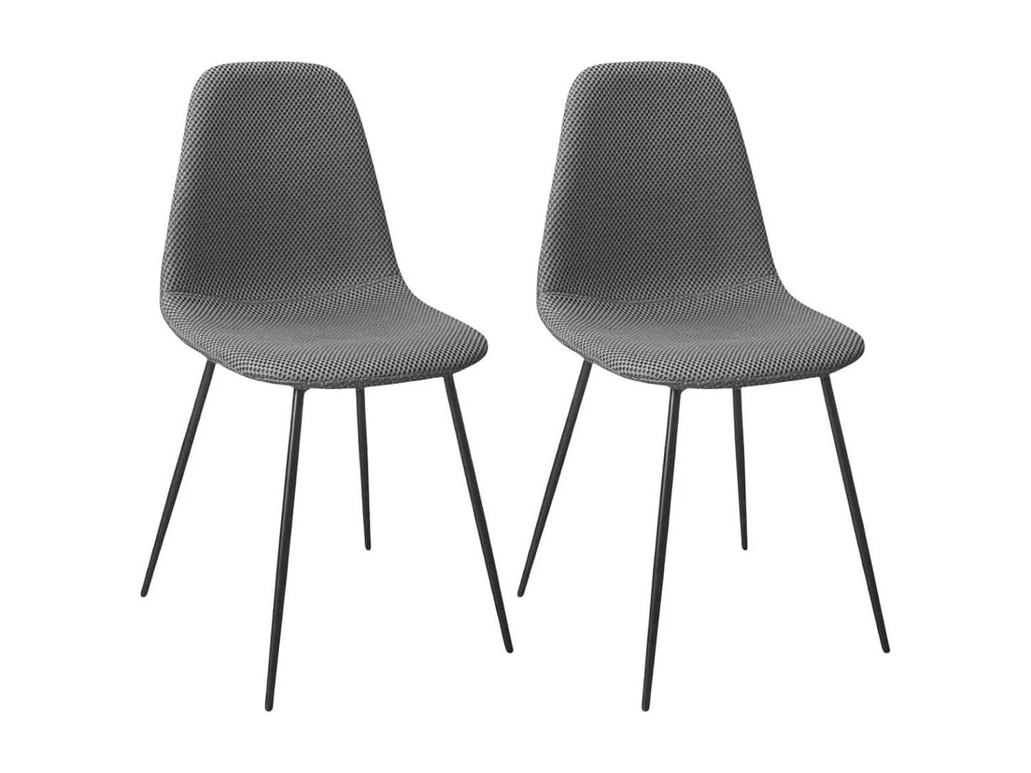 Lot de 2 chaises en tissu texturé maille 3D gris - ELECTRON