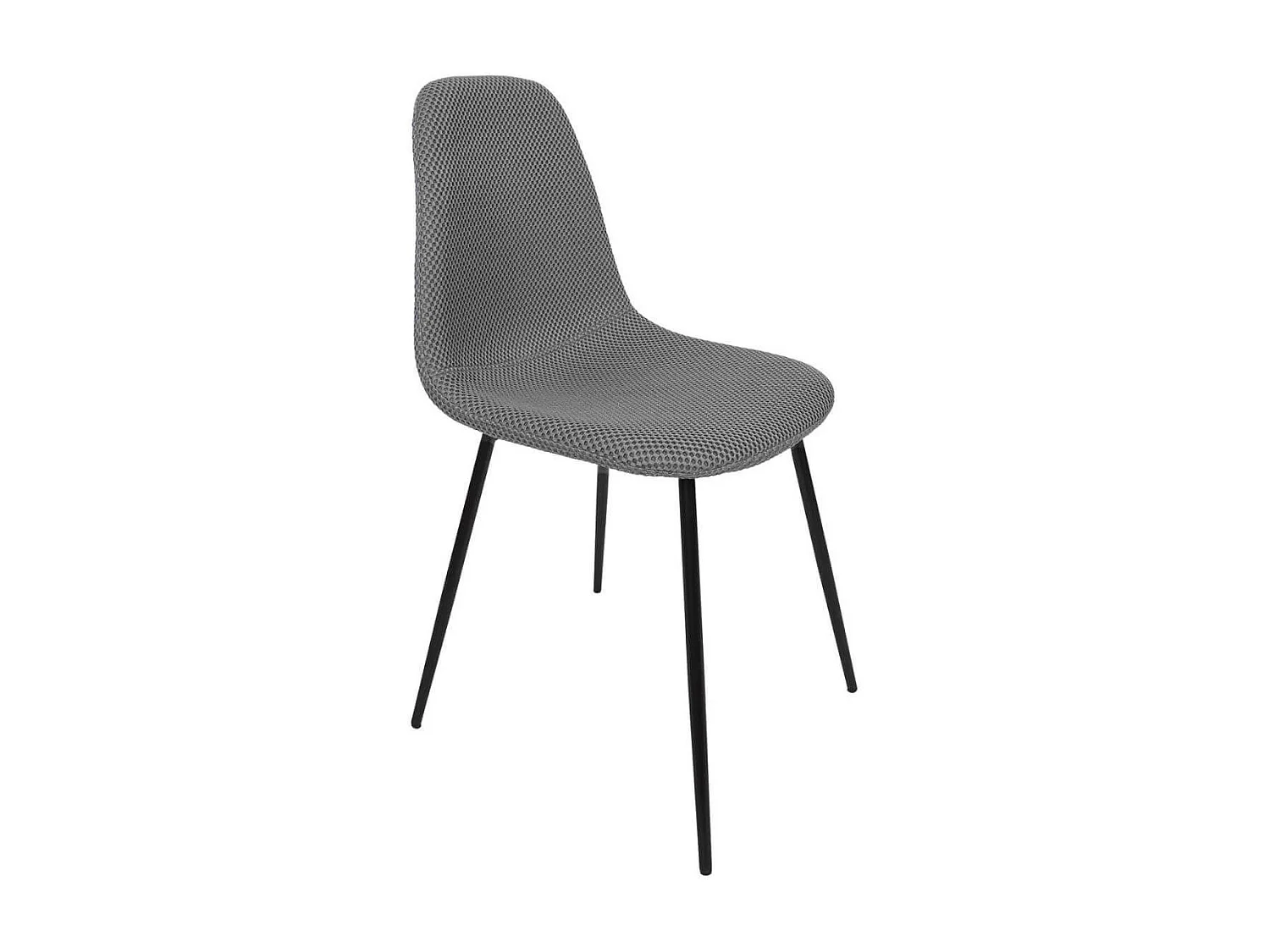 Lot de 2 chaises en tissu texturé maille 3D gris - ELECTRON