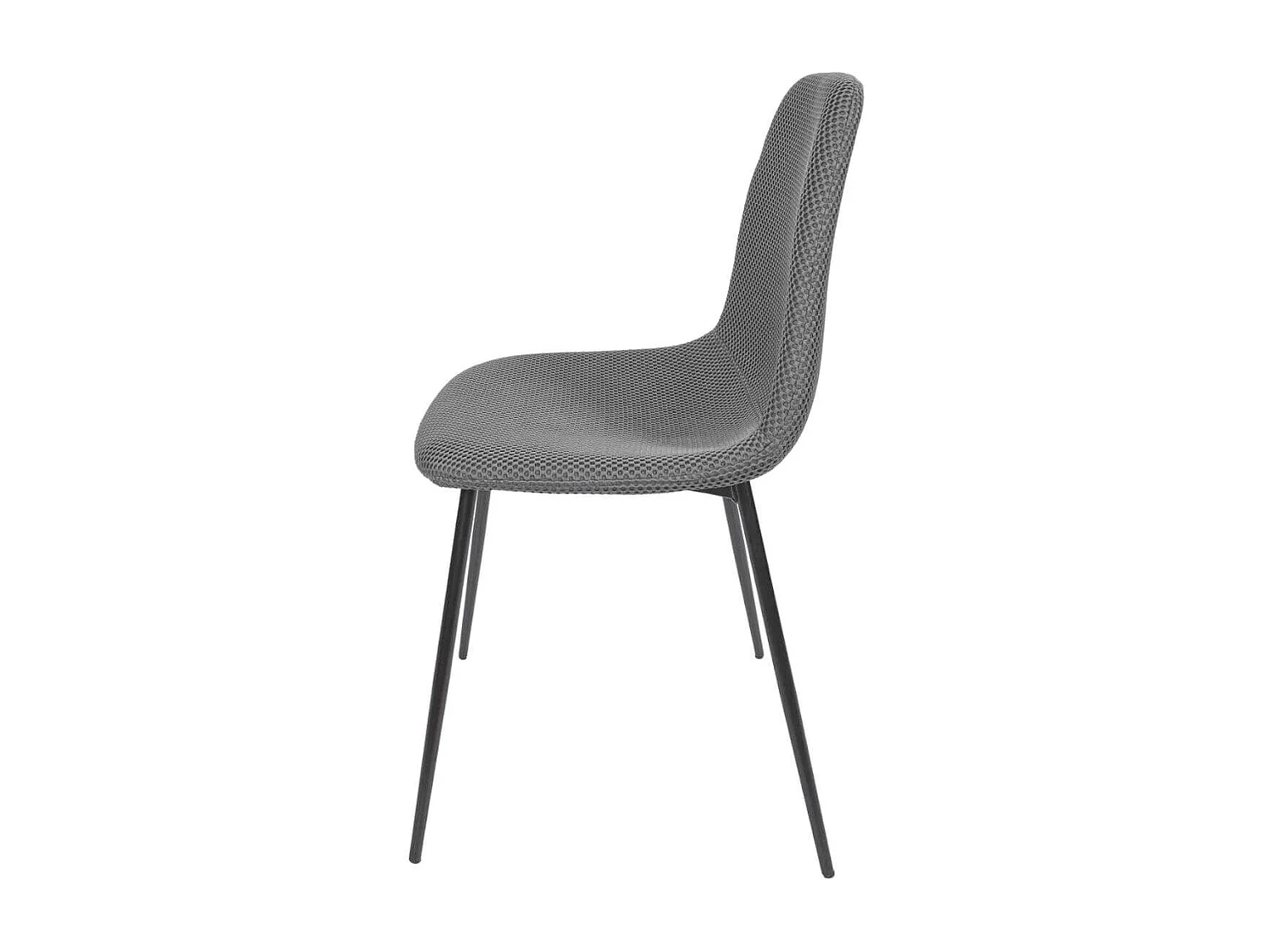 Lot de 2 chaises en tissu texturé maille 3D gris - ELECTRON