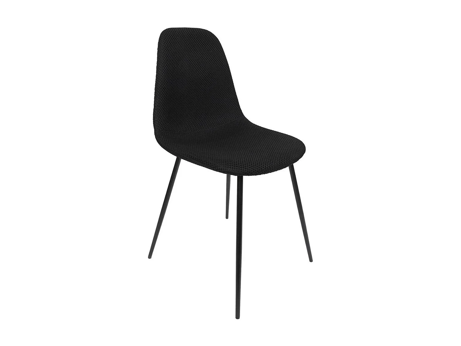 Lot de 6 chaises en tissu texturé maille 3D noir - ELECTRON