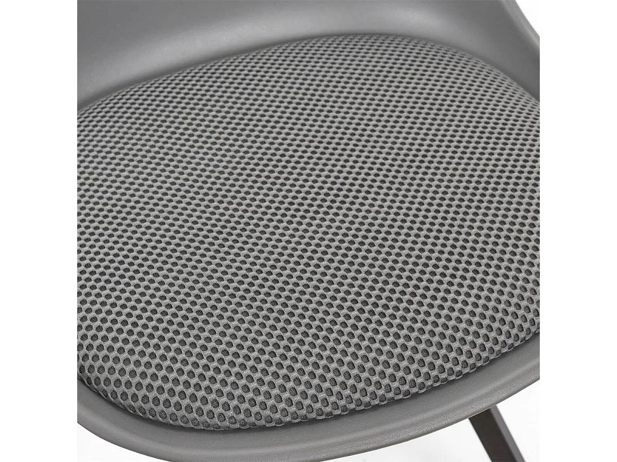 Lot de 4 chaises en tissu texturé maille 3D gris - ELECTRON