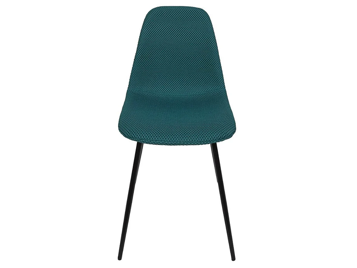 Lot de 4 chaises en tissu texturé maille 3D bleu - ELECTRON