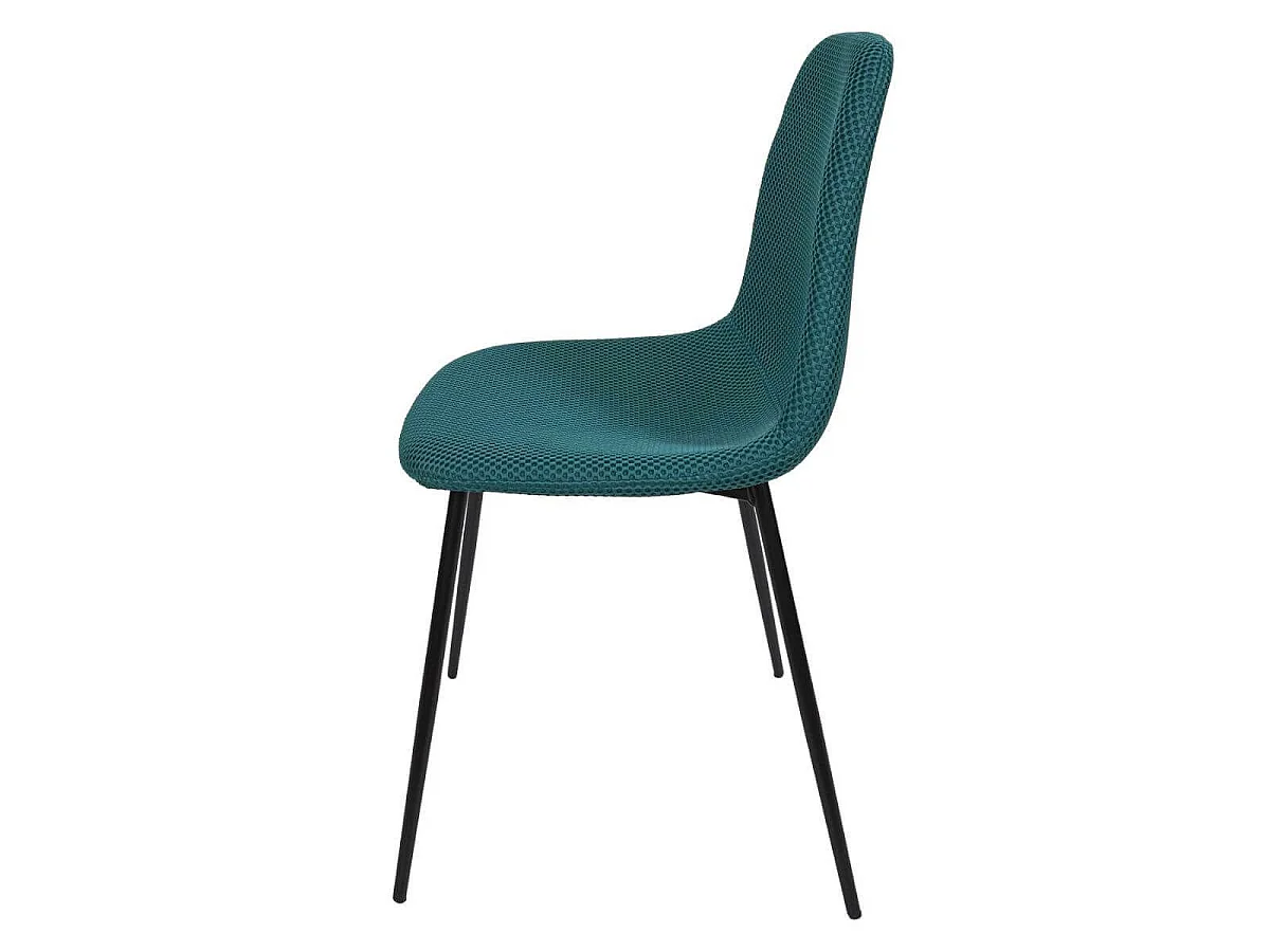 Lot de 4 chaises en tissu texturé maille 3D bleu - ELECTRON