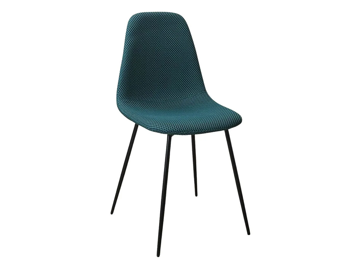 Lot de 4 chaises en tissu texturé maille 3D bleu - ELECTRON