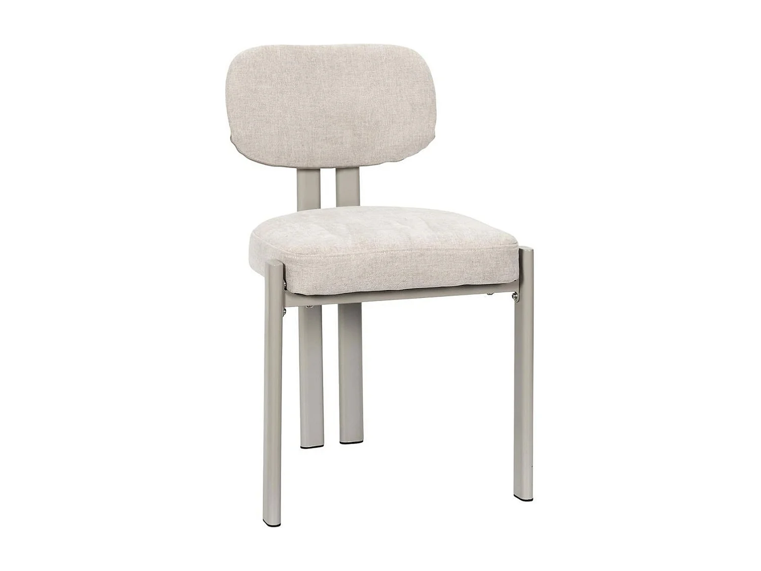 Lot de 6 chaises assise et dossier rembourré et tissu toucher doux beige pieds métal design - STUBBY