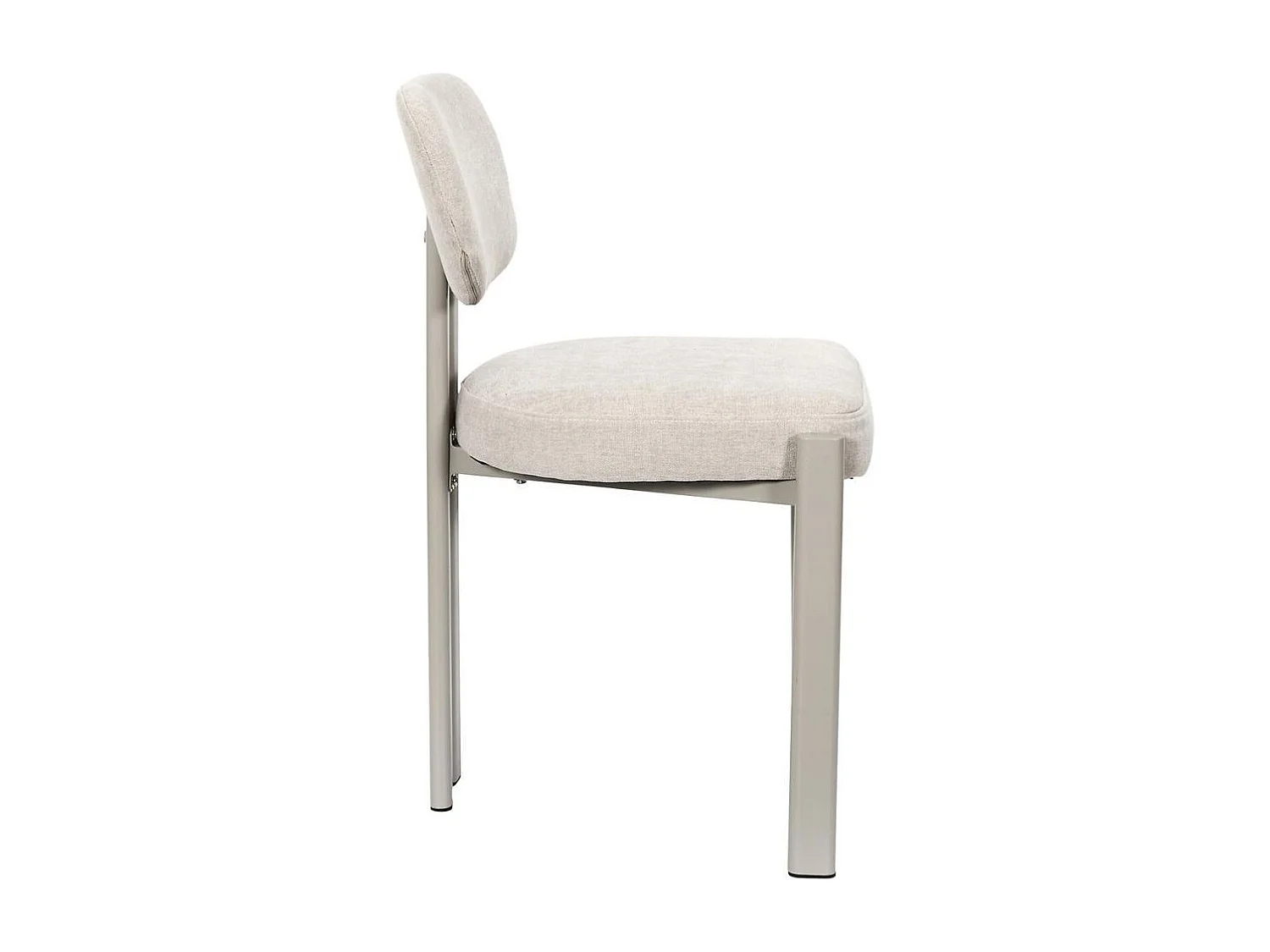 Lot de 6 chaises assise et dossier rembourré et tissu toucher doux beige pieds métal design - STUBBY