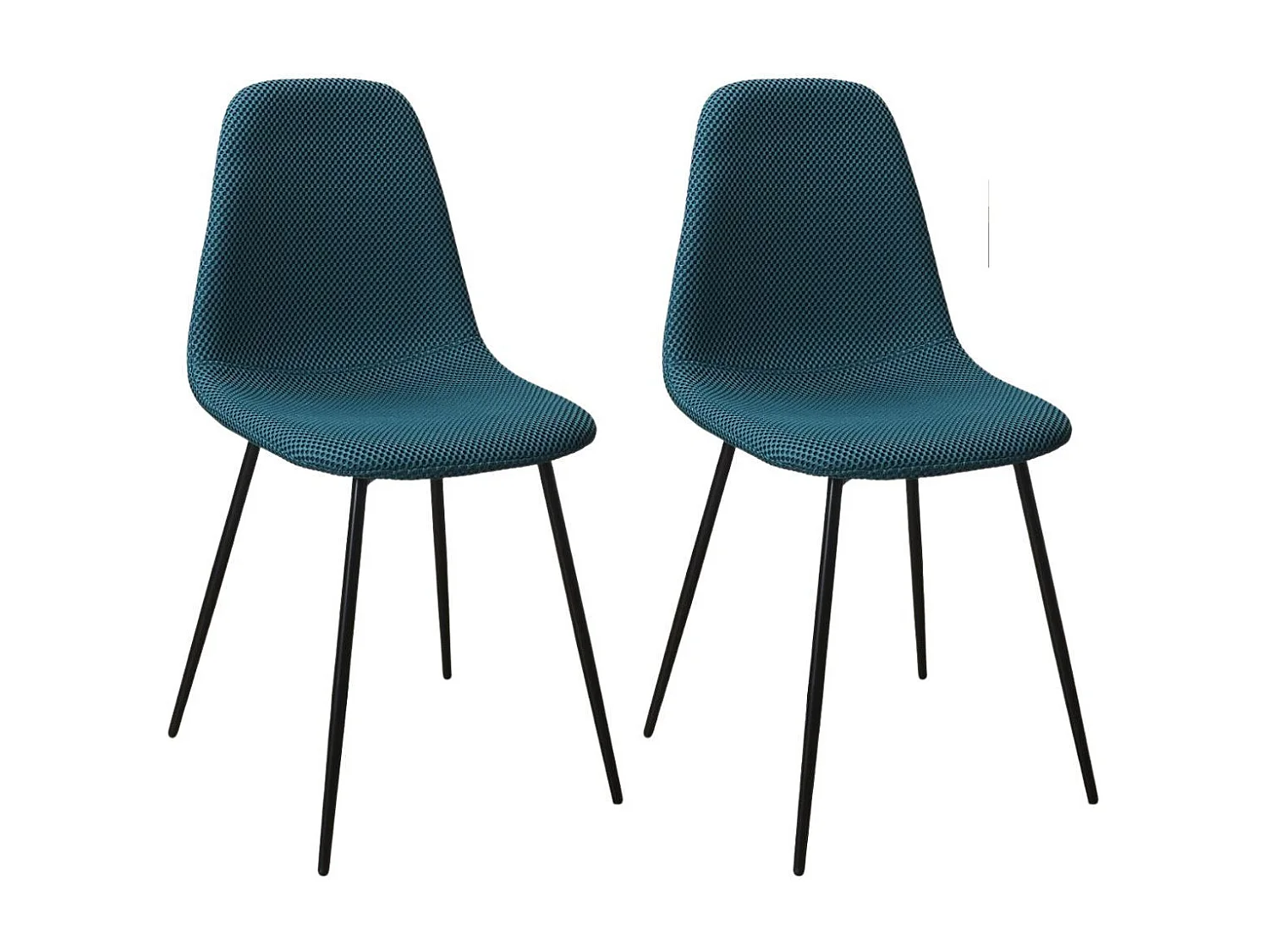 Lot de 2 chaises en tissu texturé maille 3D bleu - ELECTRON