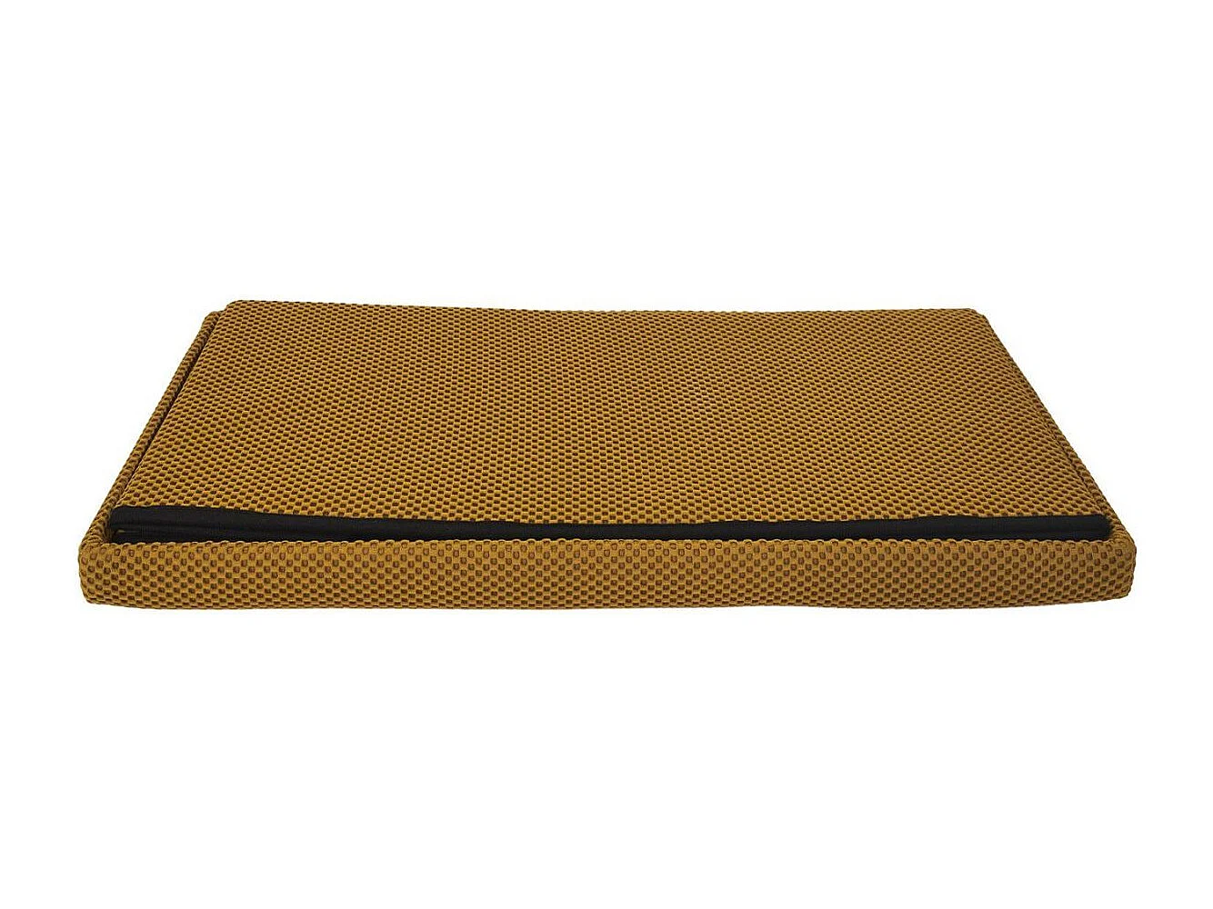 Banc coffre pliable en tissu texturé maille 3D jaune - ELECTRON