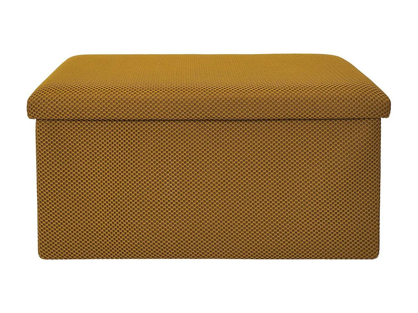 Banc coffre pliable en tissu texturé maille 3D jaune - ELECTRON
