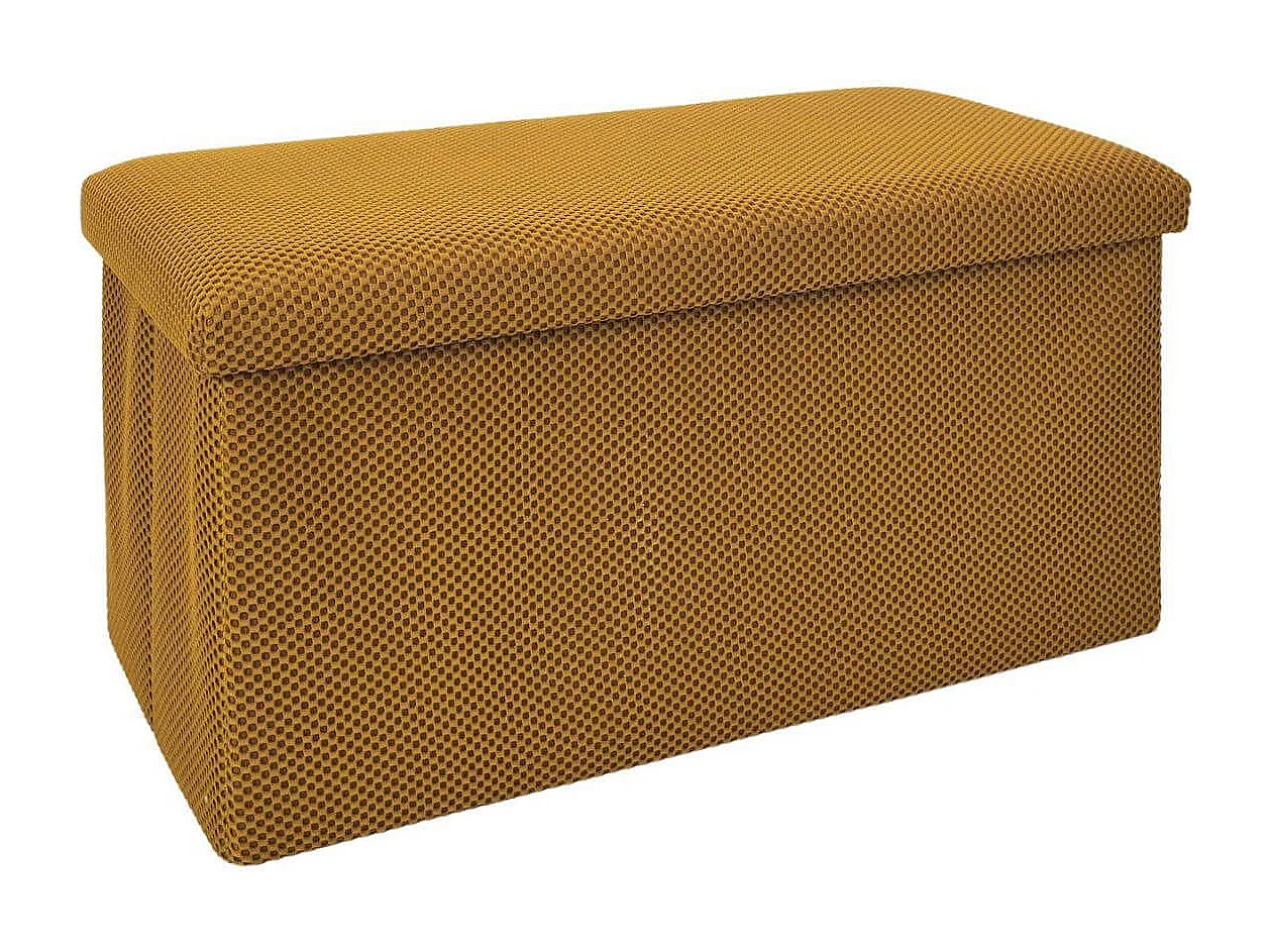 Banc coffre pliable en tissu texturé maille 3D jaune - ELECTRON