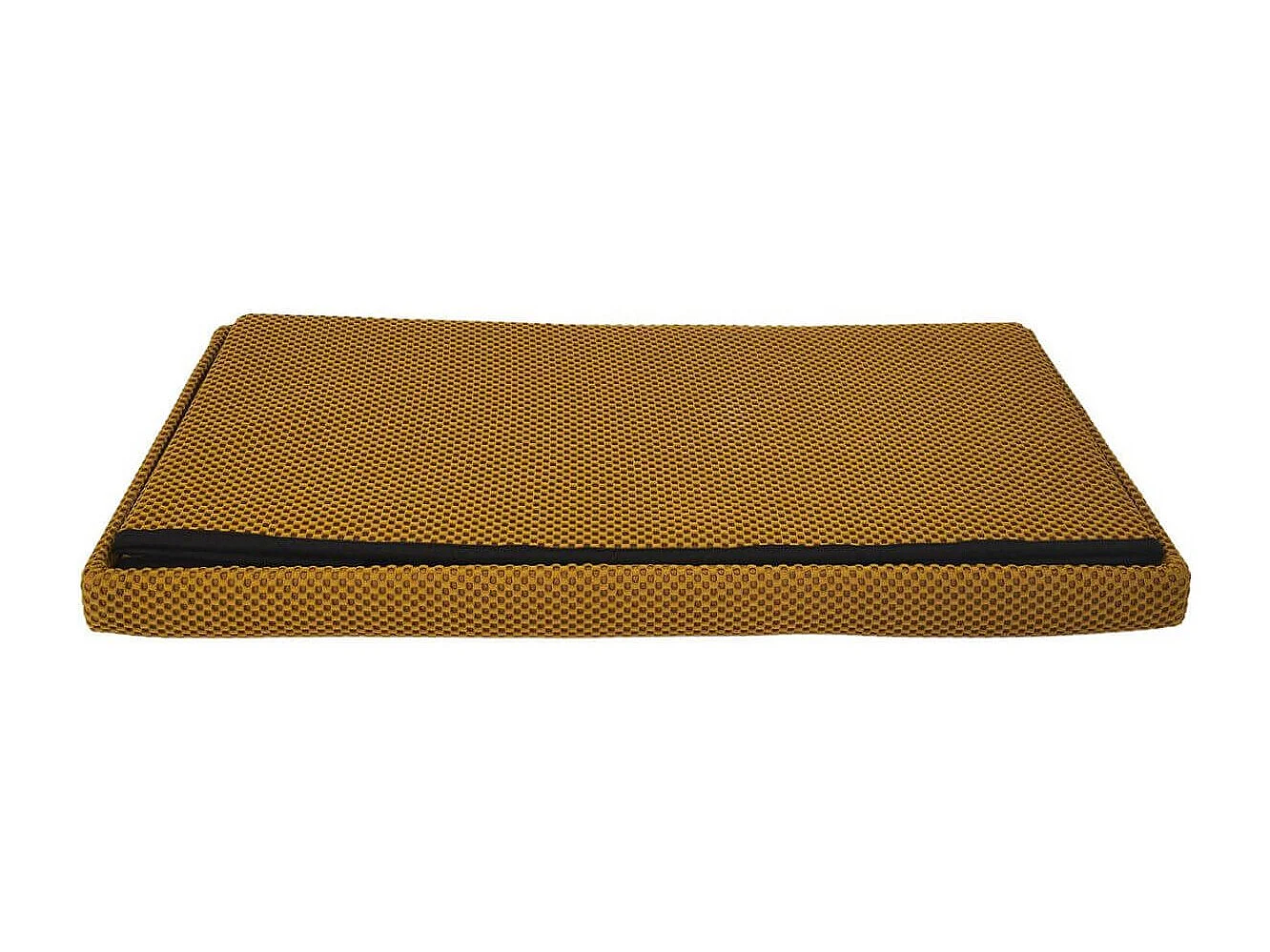 Banc coffre pliable en tissu texturé maille 3D jaune - ELECTRON