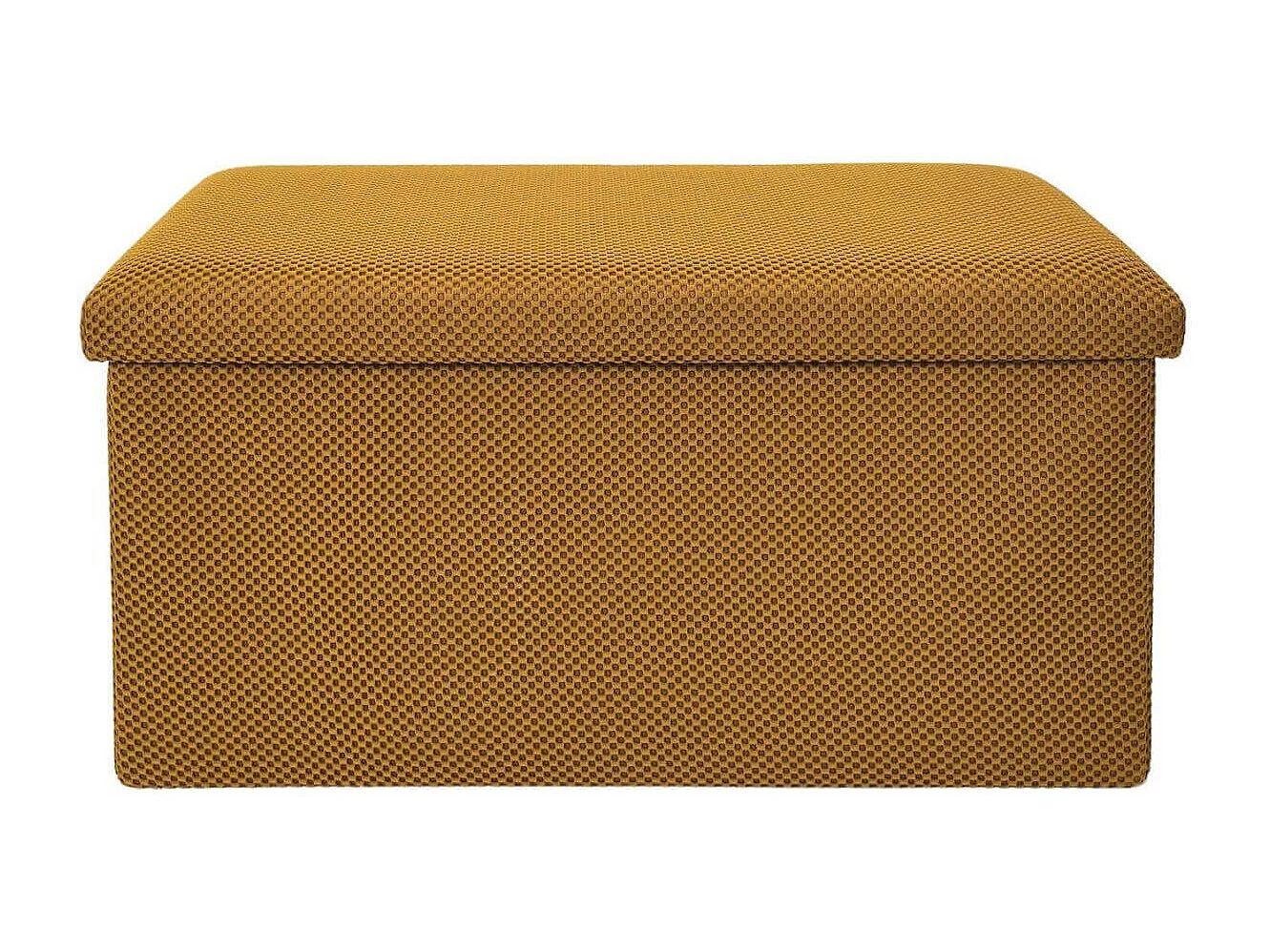 Banc coffre pliable en tissu texturé maille 3D jaune - ELECTRON