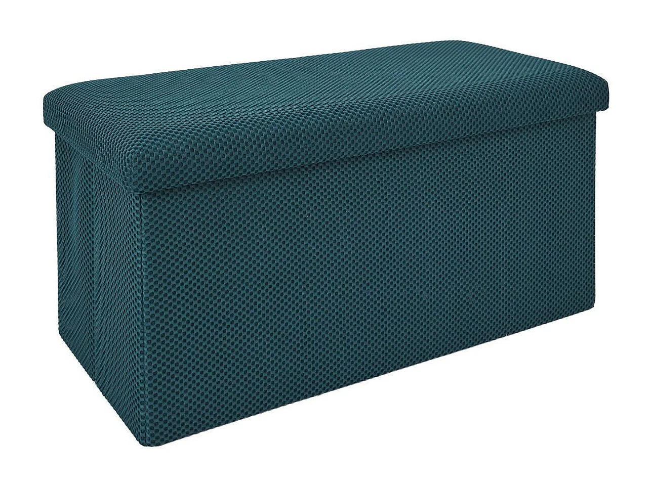 Banc coffre pliable en tissu texturé maille 3D bleu - ELECTRON