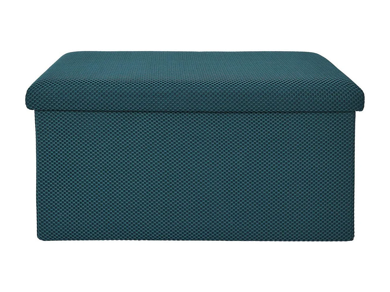 Banc coffre pliable en tissu texturé maille 3D bleu - ELECTRON