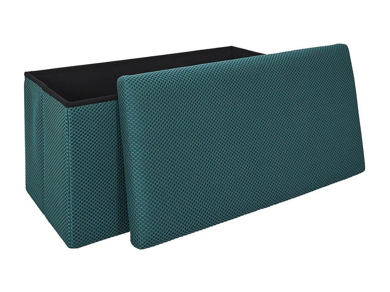 Banc coffre pliable en tissu texturé maille 3D bleu - ELECTRON