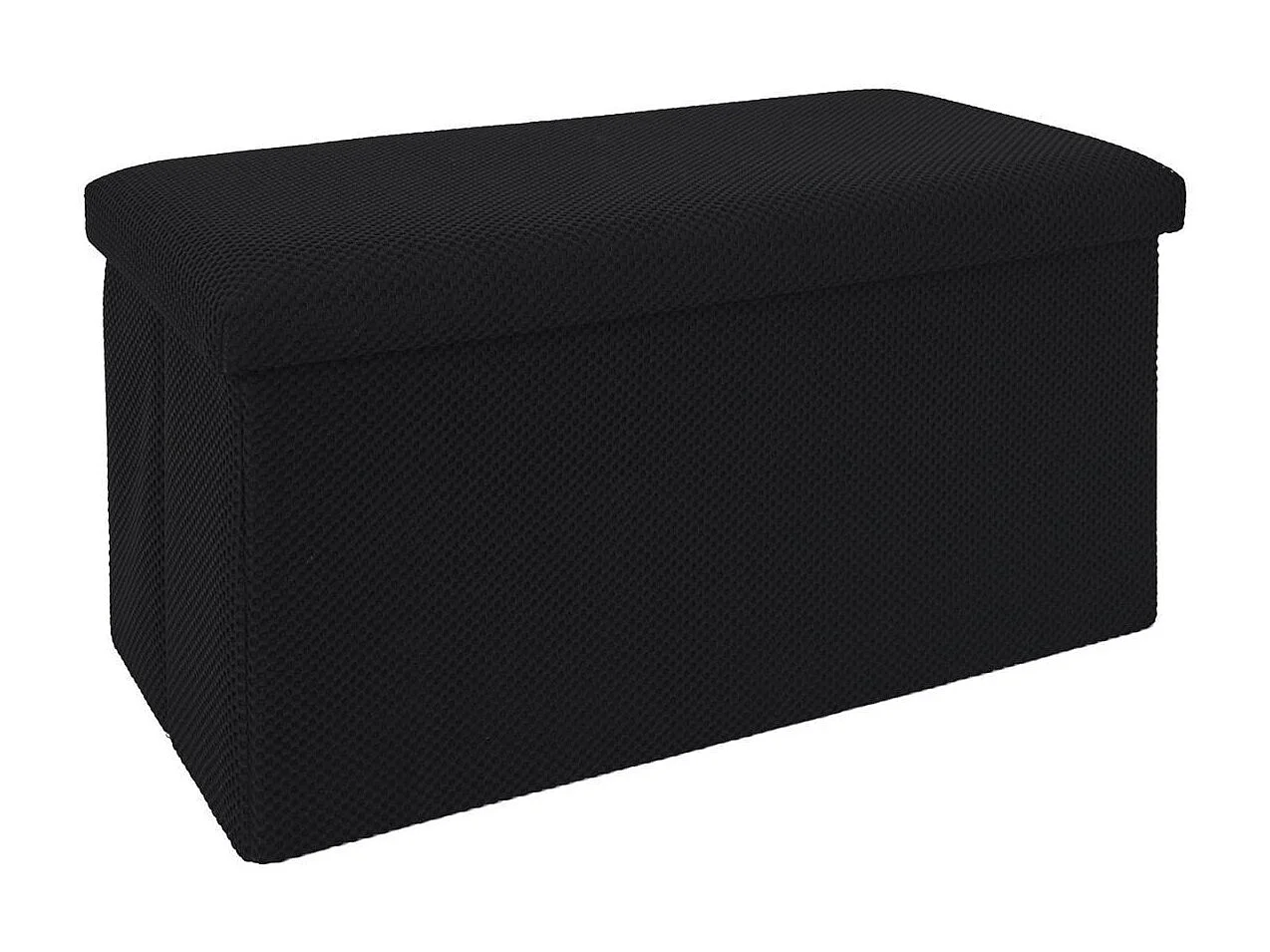 Banc coffre pliable en tissu texturé maille 3D noir - ELECTRON