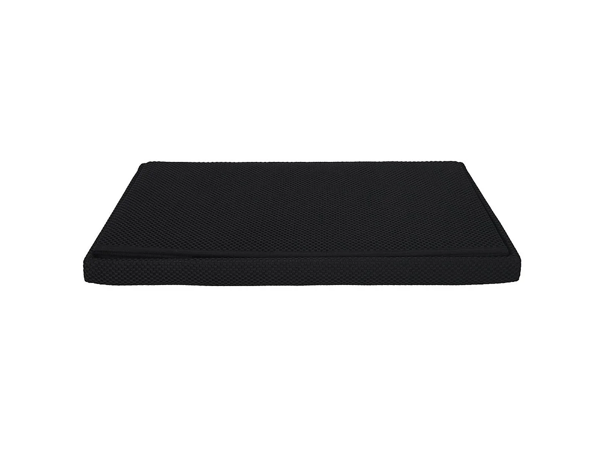 Banc coffre pliable en tissu texturé maille 3D noir - ELECTRON