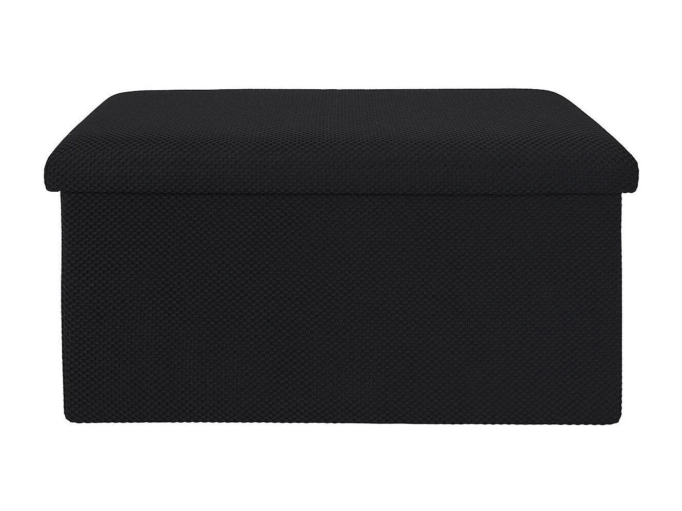 Banc coffre pliable en tissu texturé maille 3D noir - ELECTRON