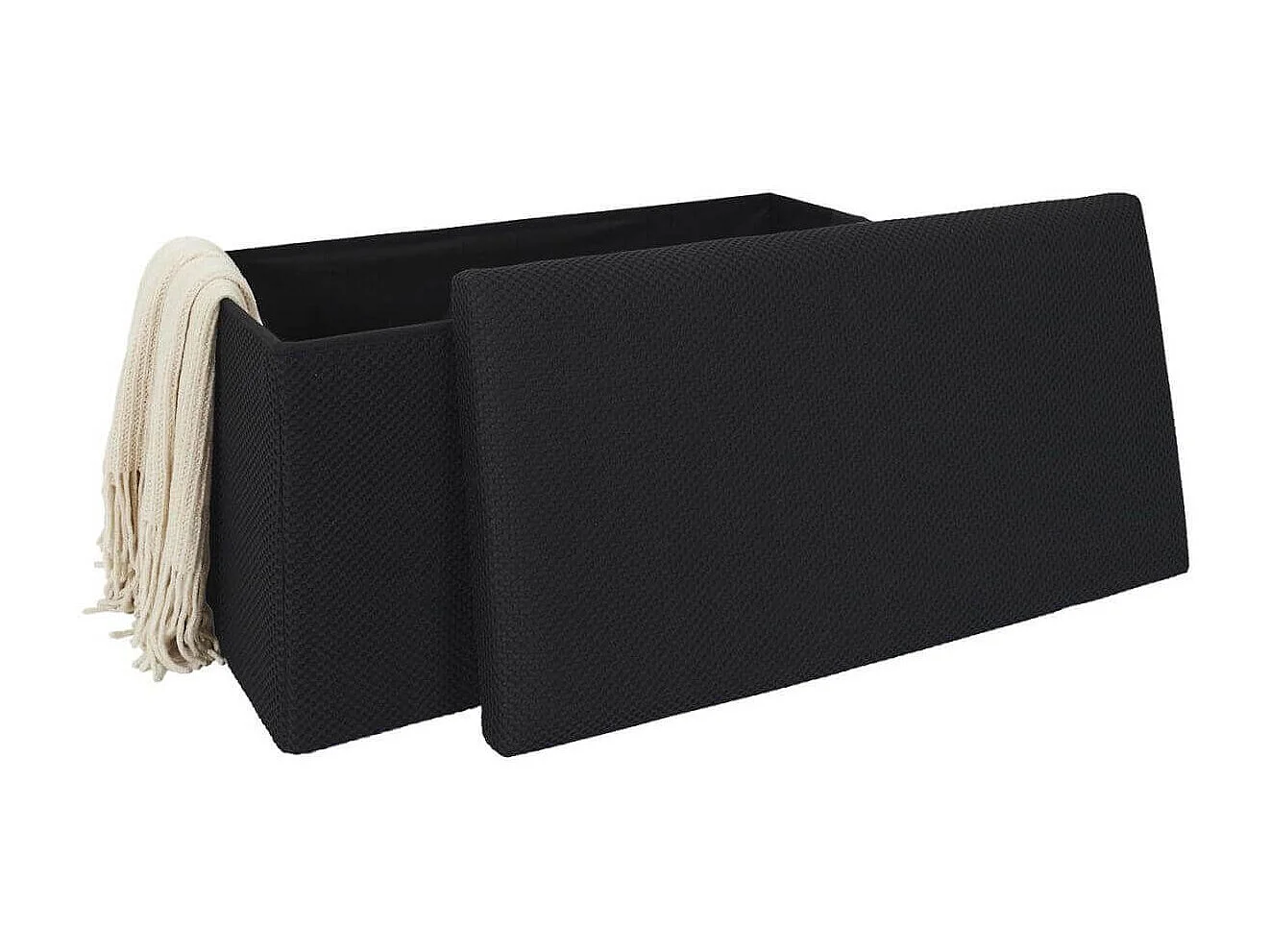 Banc coffre pliable en tissu texturé maille 3D kaki - ELECTRON