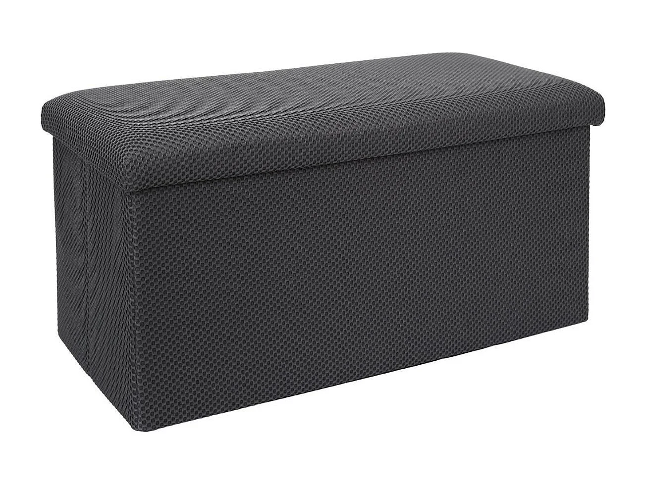 Banc coffre pliable en tissu texturé maille 3D gris - ELECTRON