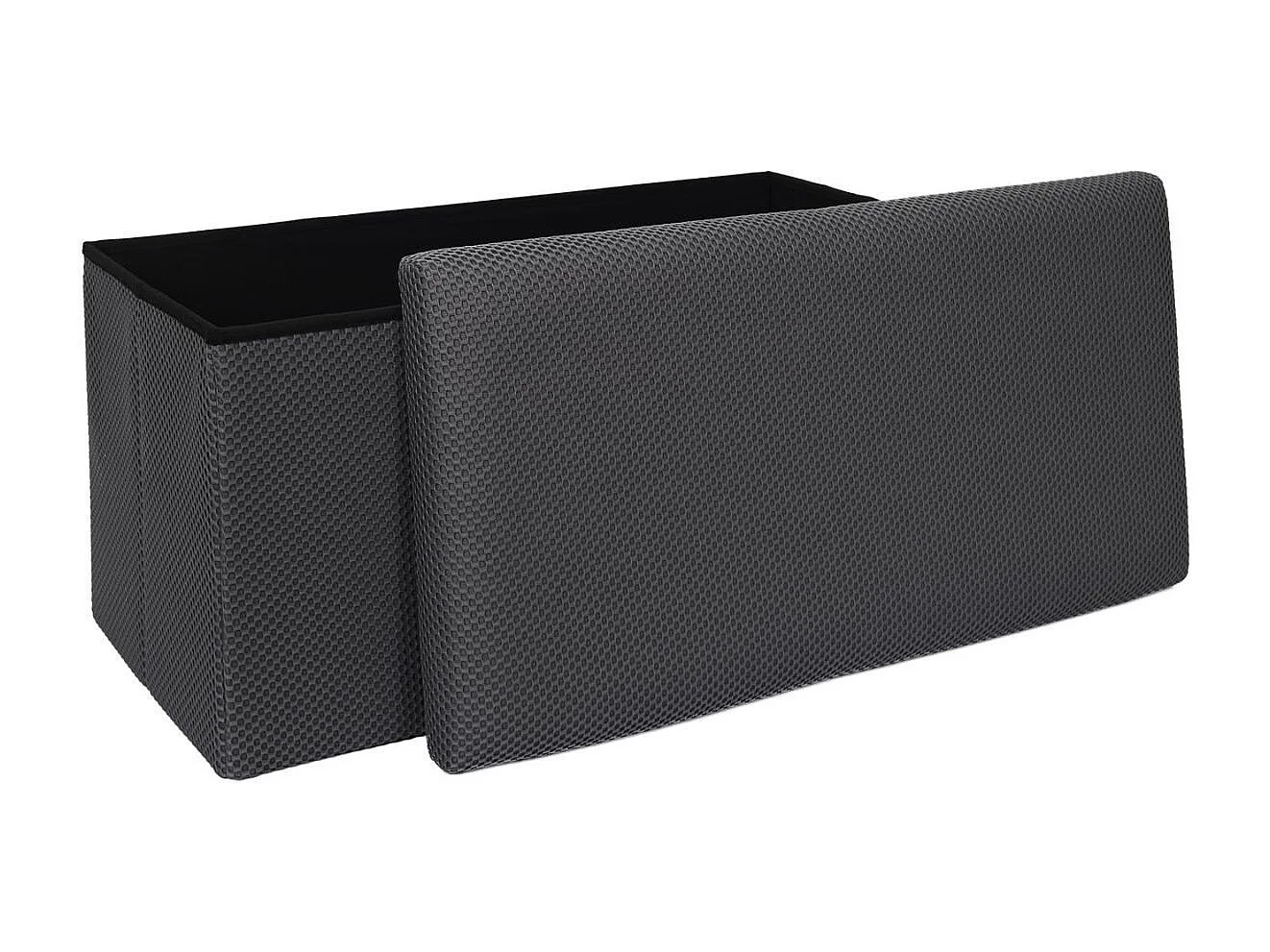 Banc coffre pliable en tissu texturé maille 3D gris - ELECTRON
