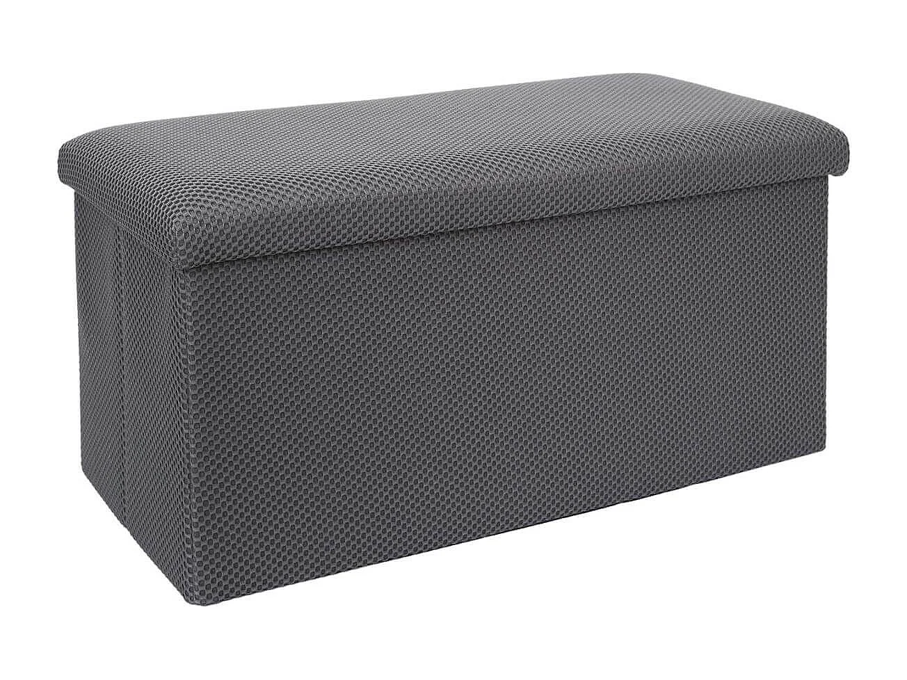Banc coffre pliable en tissu texturé maille 3D gris - ELECTRON