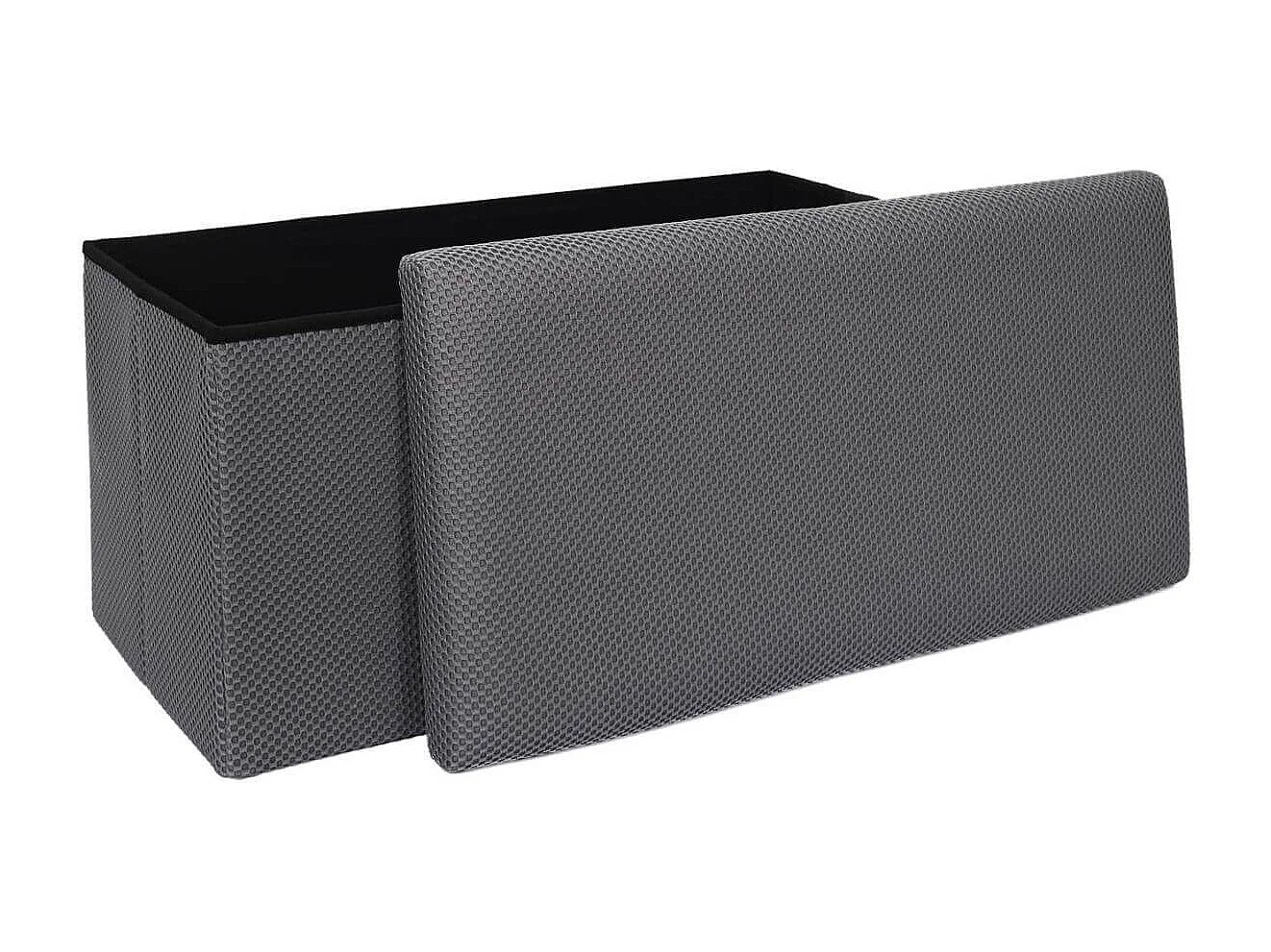 Banc coffre pliable en tissu texturé maille 3D gris - ELECTRON