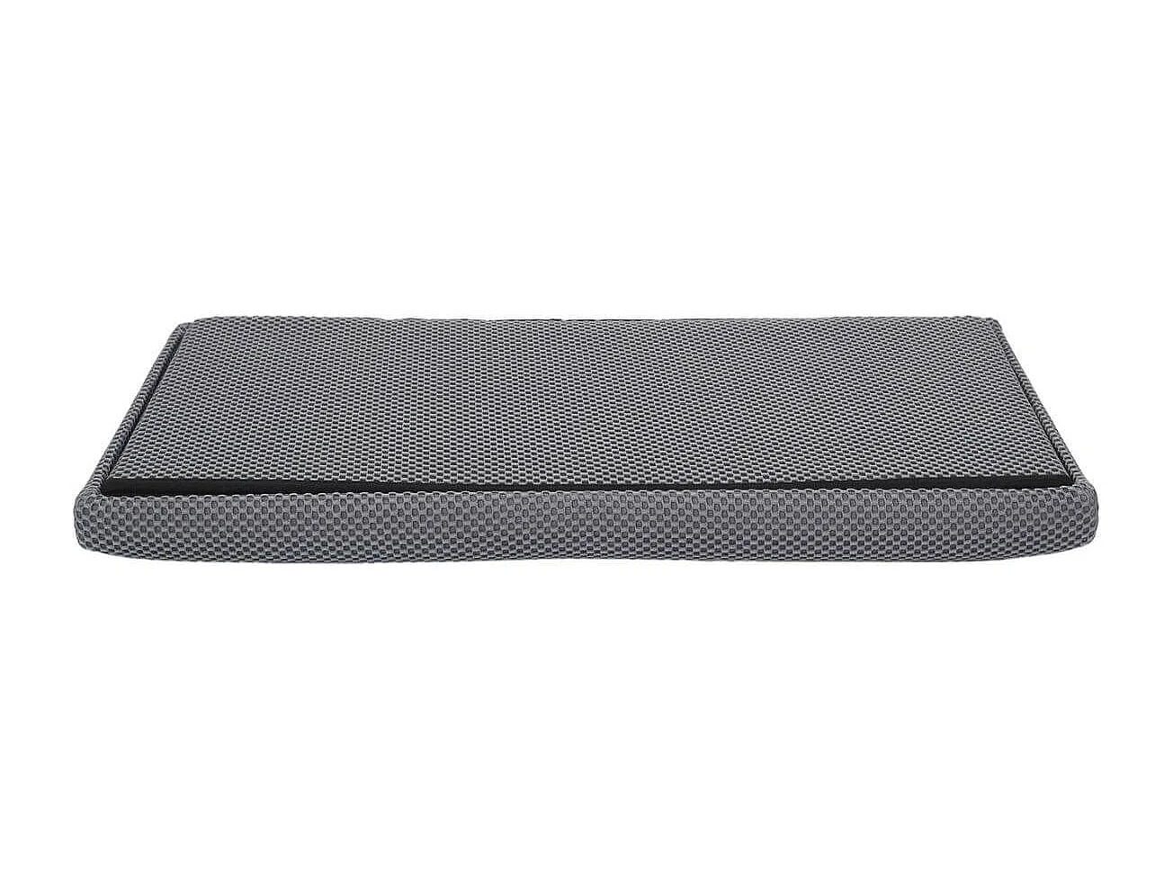 Banc coffre pliable en tissu texturé maille 3D gris - ELECTRON