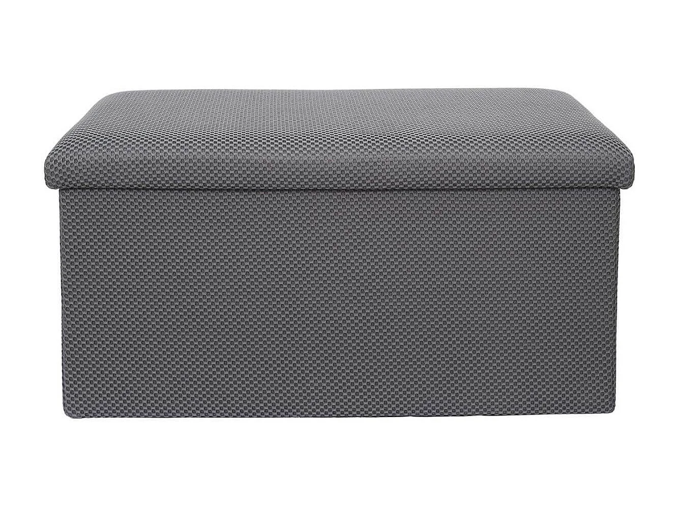 Banc coffre pliable en tissu texturé maille 3D gris - ELECTRON
