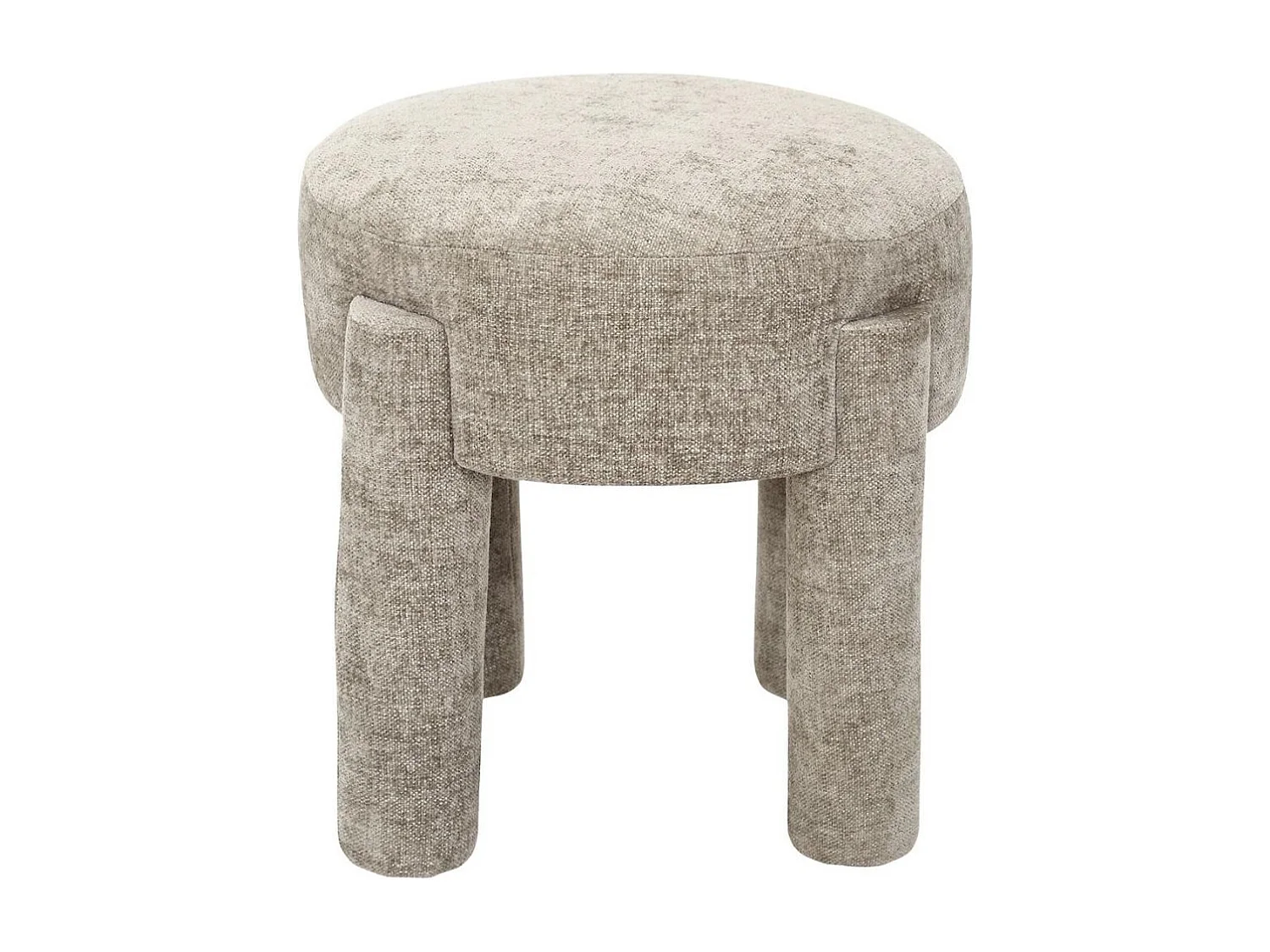 Tabouret d'appoint rembourré et tissu toucher doux taupe - STUBBY