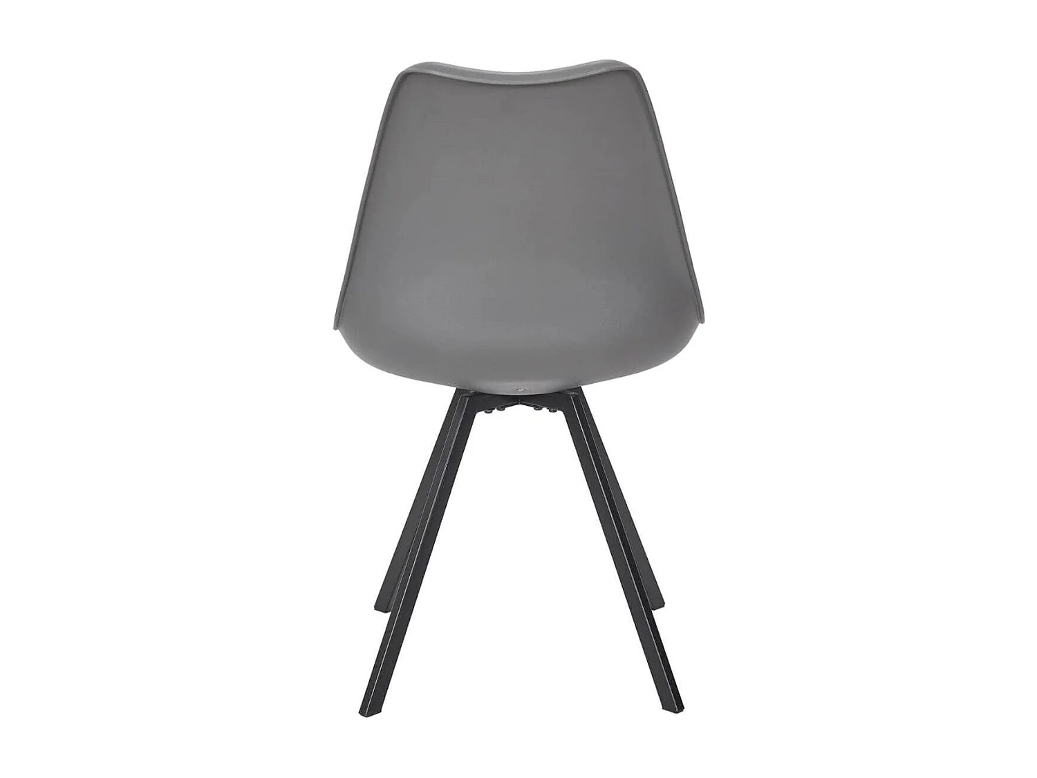 Lot de 6 chaises coque plastique et coussin en tissu texturé maille 3D gris - ELECTRON