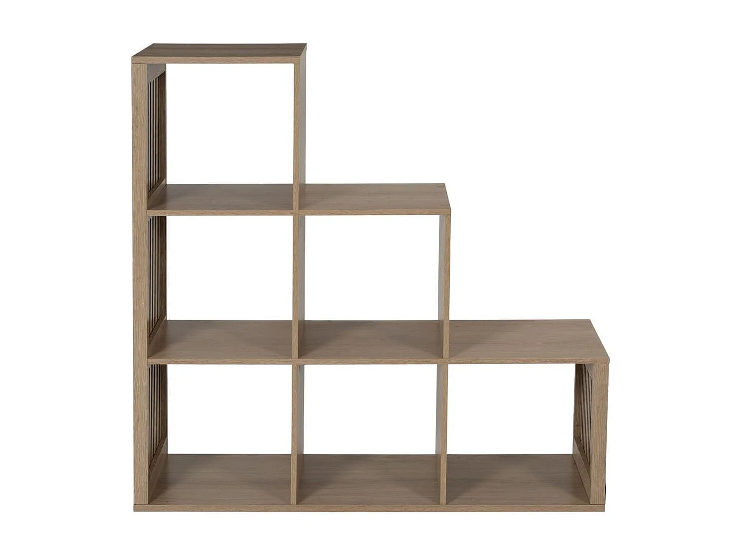 Rangement 6 Cases escalier effet bois avec tasseaux - PAJAN