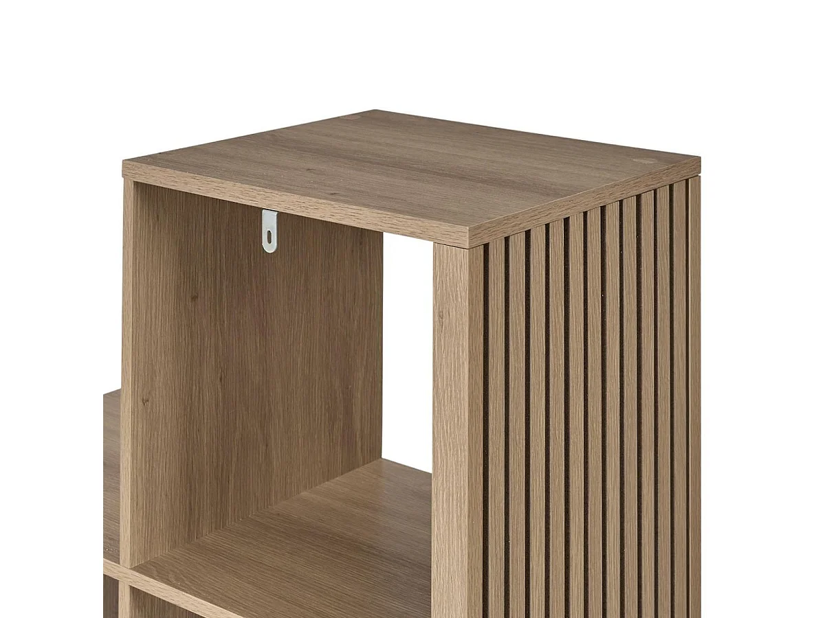 Rangement 6 Cases escalier effet bois avec tasseaux - PAJAN