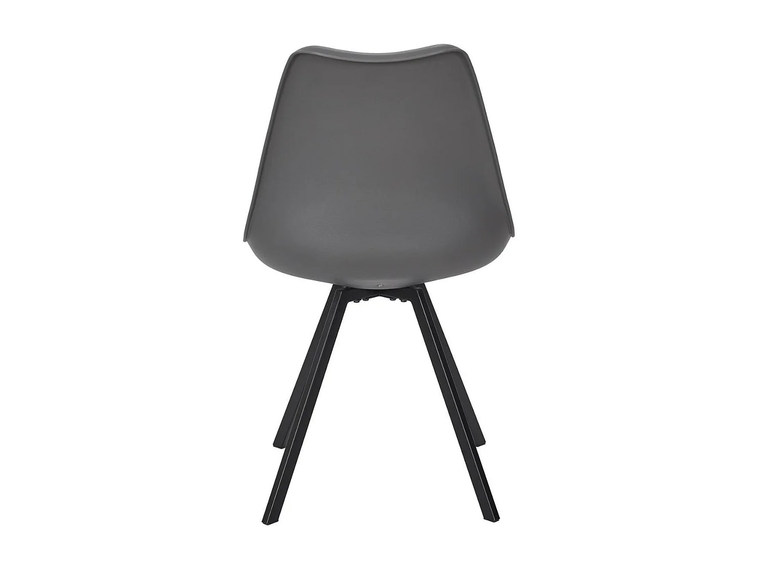 Lot de 2 chaises coque plastique et coussin en tissu texturé maille 3D gris - ELECTRON