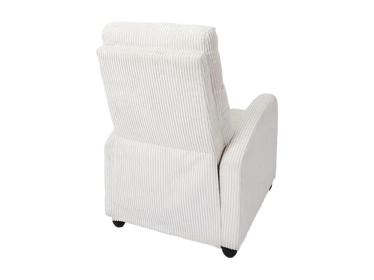 Fauteuil relax manuel en tissu côtelé écru - AMORY