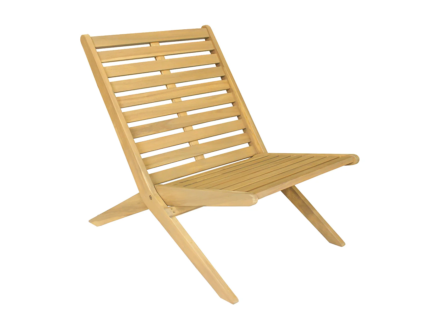 Fauteuil pliant en acacia et coussins beige FARO - HAPPY GARDEN