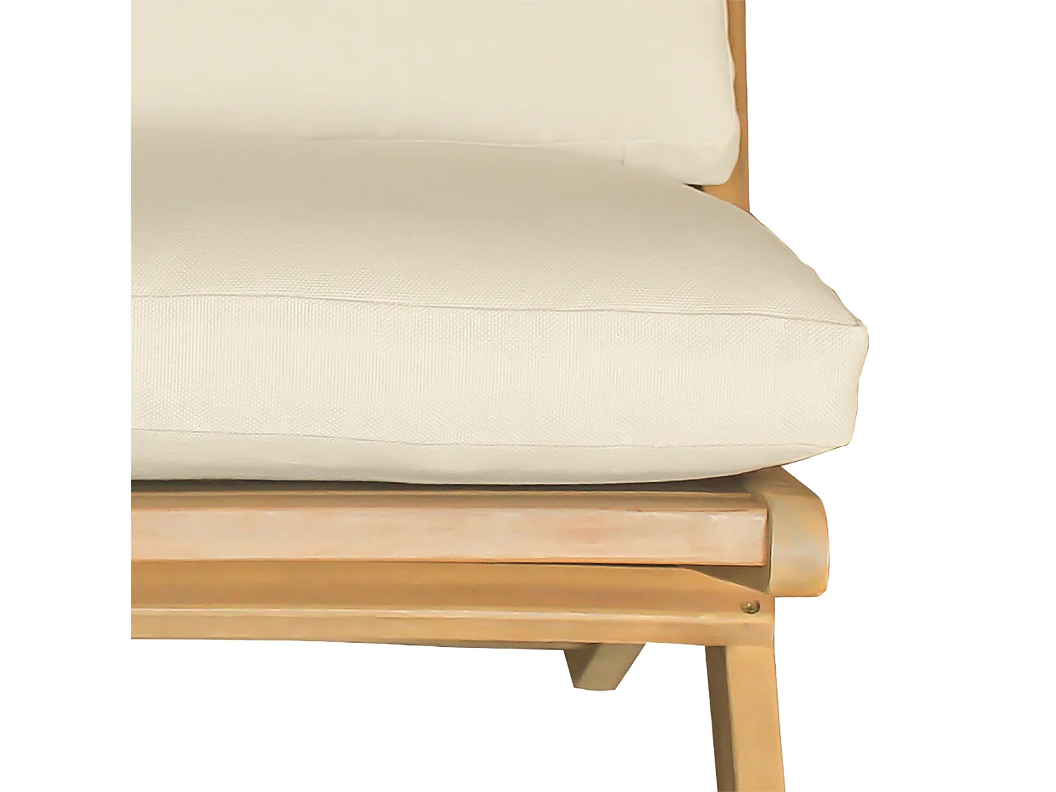 Fauteuil pliant en acacia et coussins beige FARO - HAPPY GARDEN