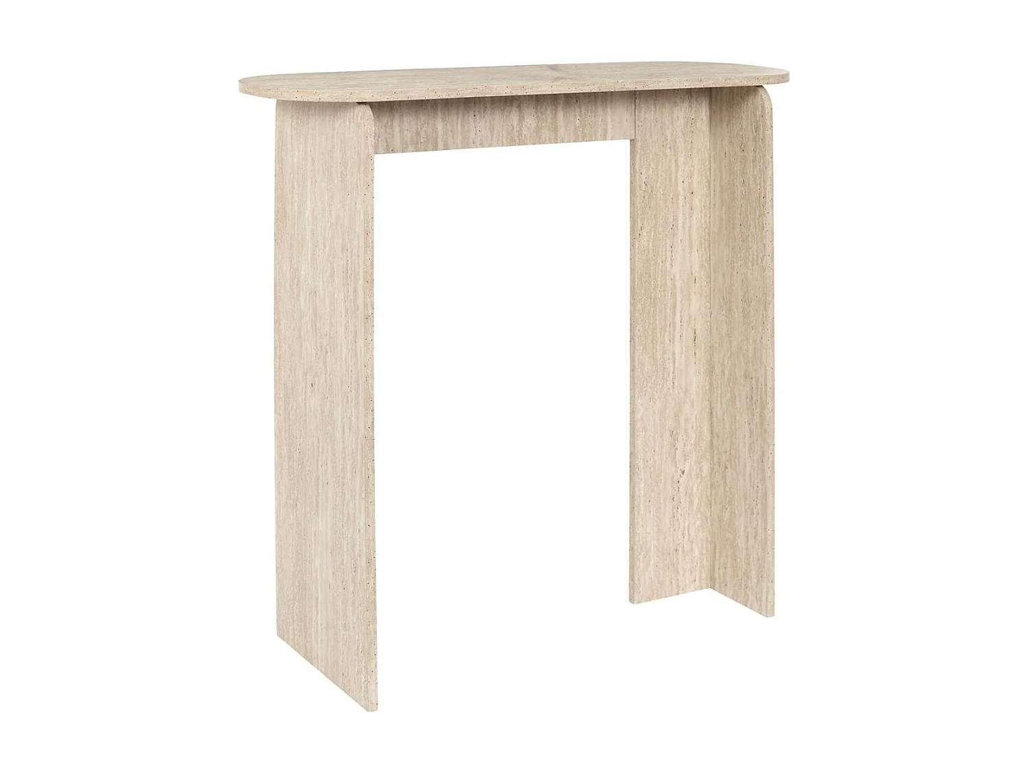 Console plateau et piétements en MDF aspect travertin - VERTINA