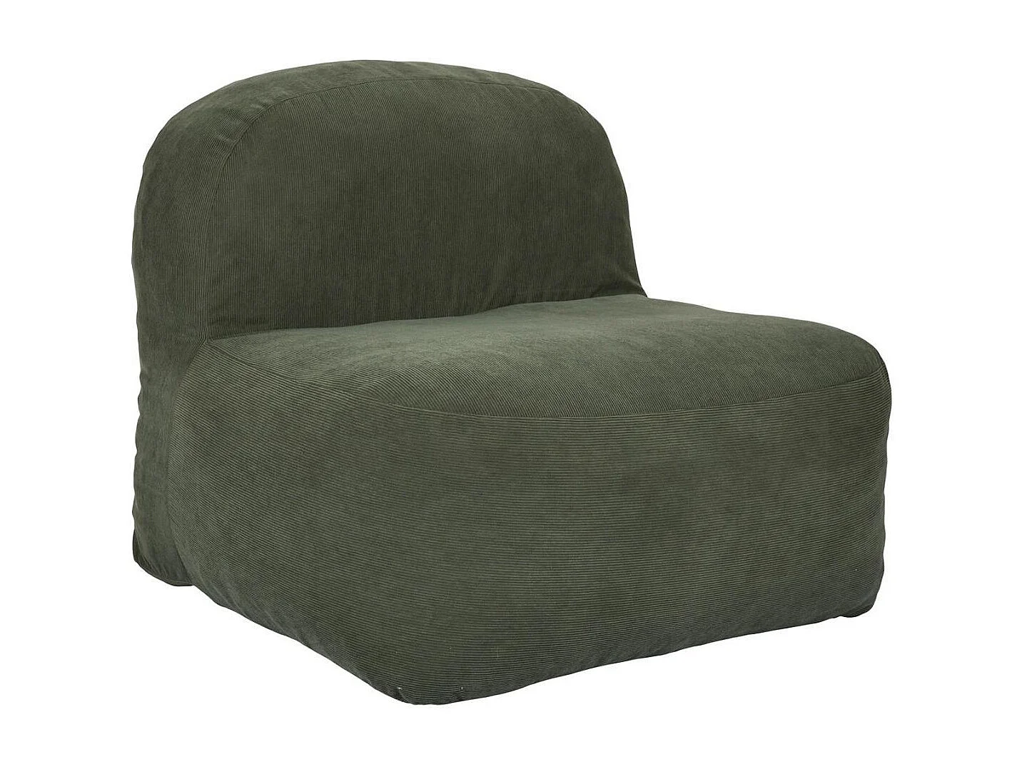 Chauffeuse lounge en mousse et tissu velours vert - GRANT