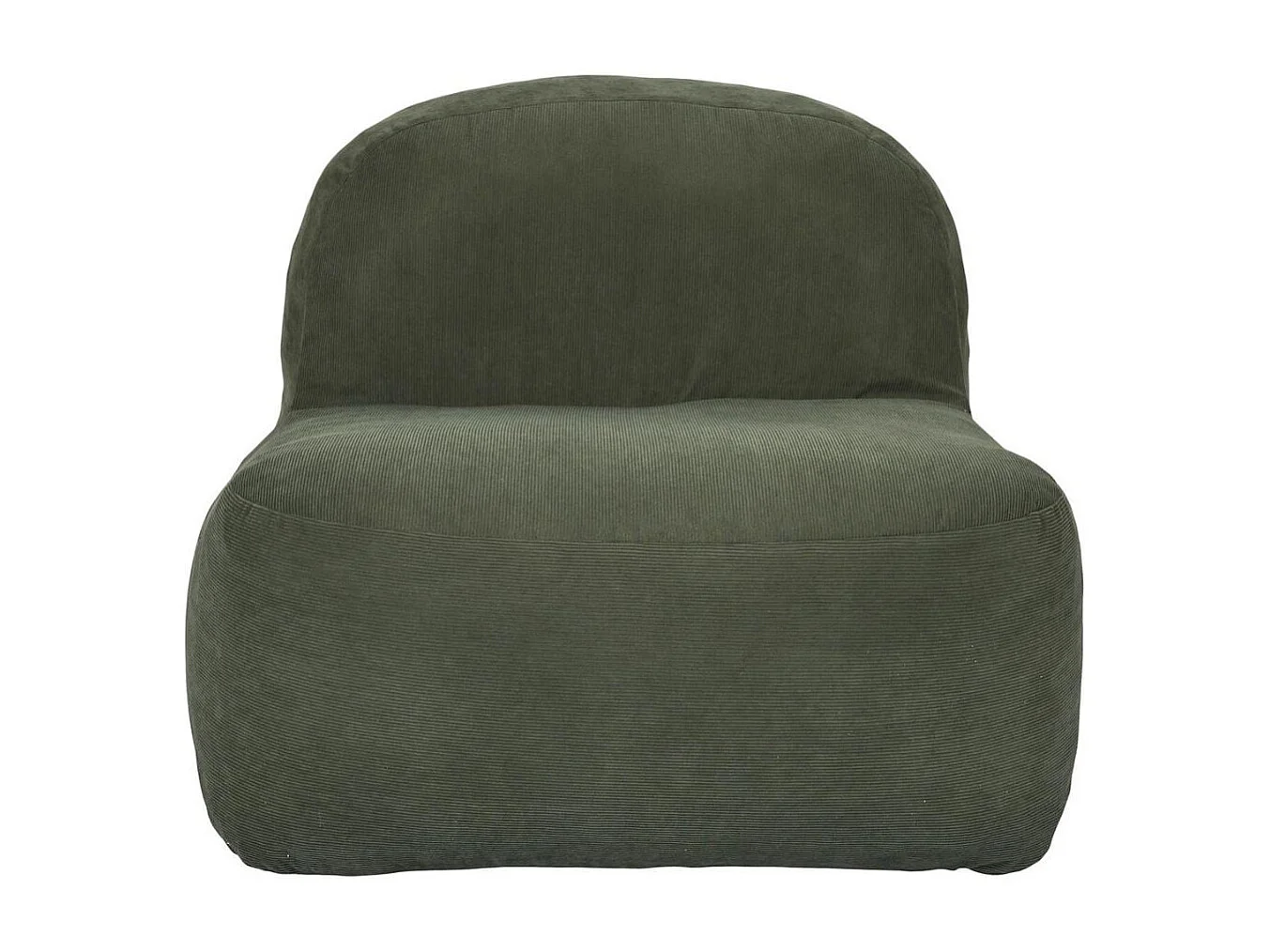 Chauffeuse lounge en mousse et tissu velours vert - GRANT
